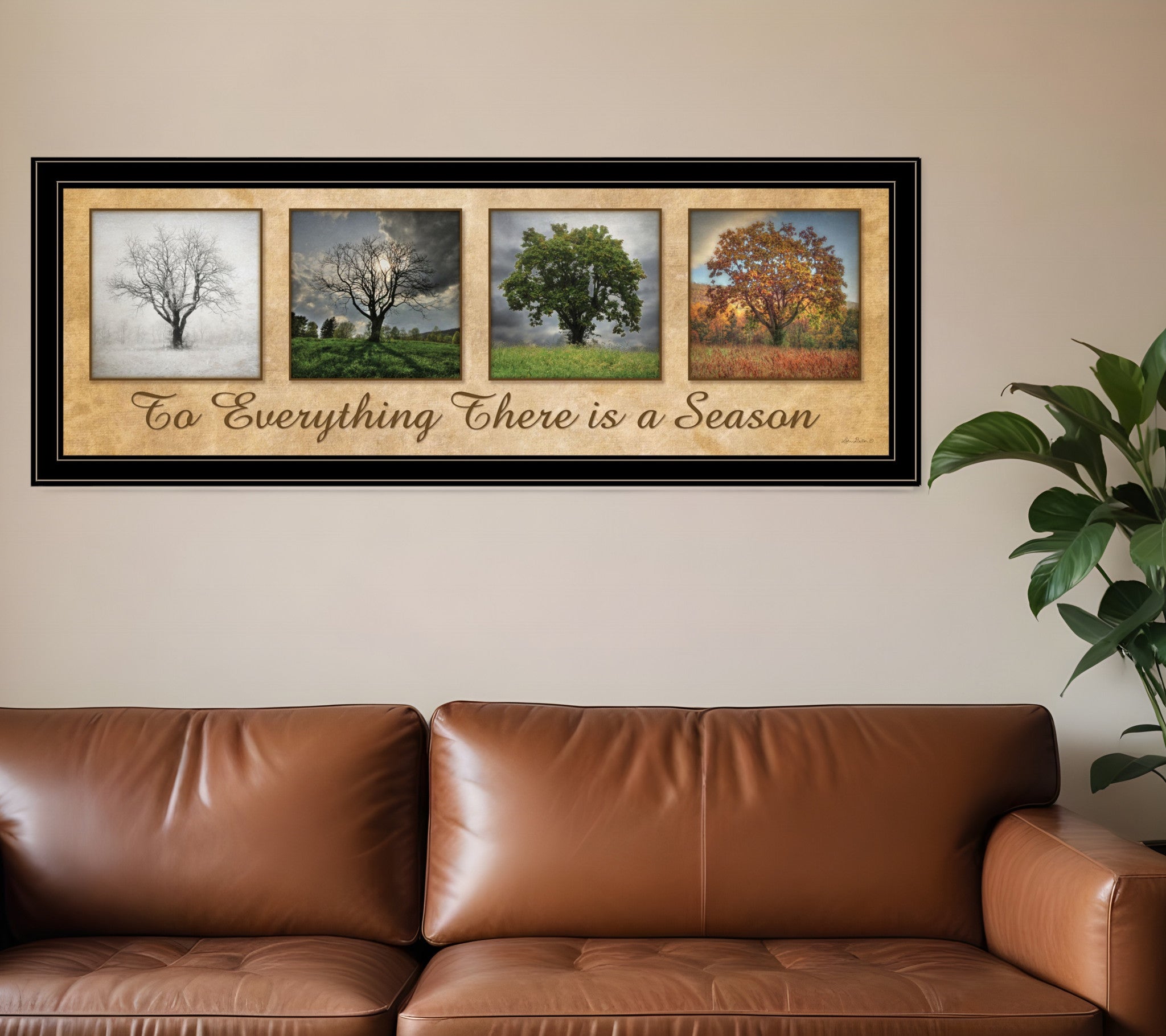 There is a Season Big Trees Black Framed Print Wall Art