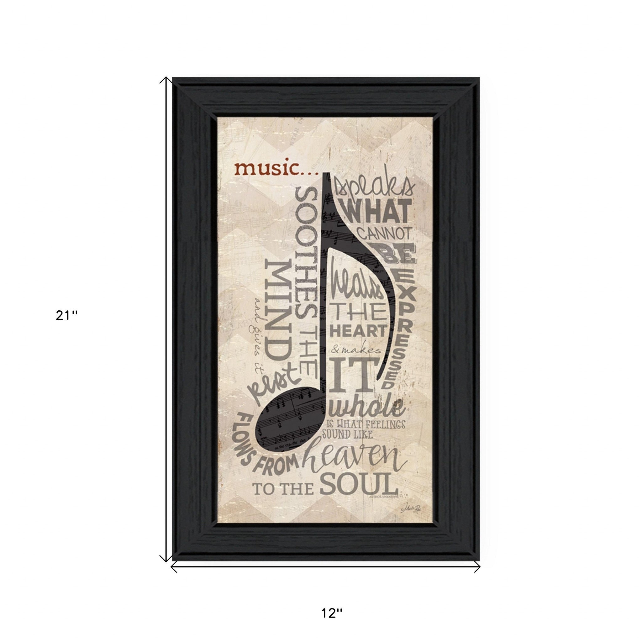 Music 7 Black Framed Print Wall Art