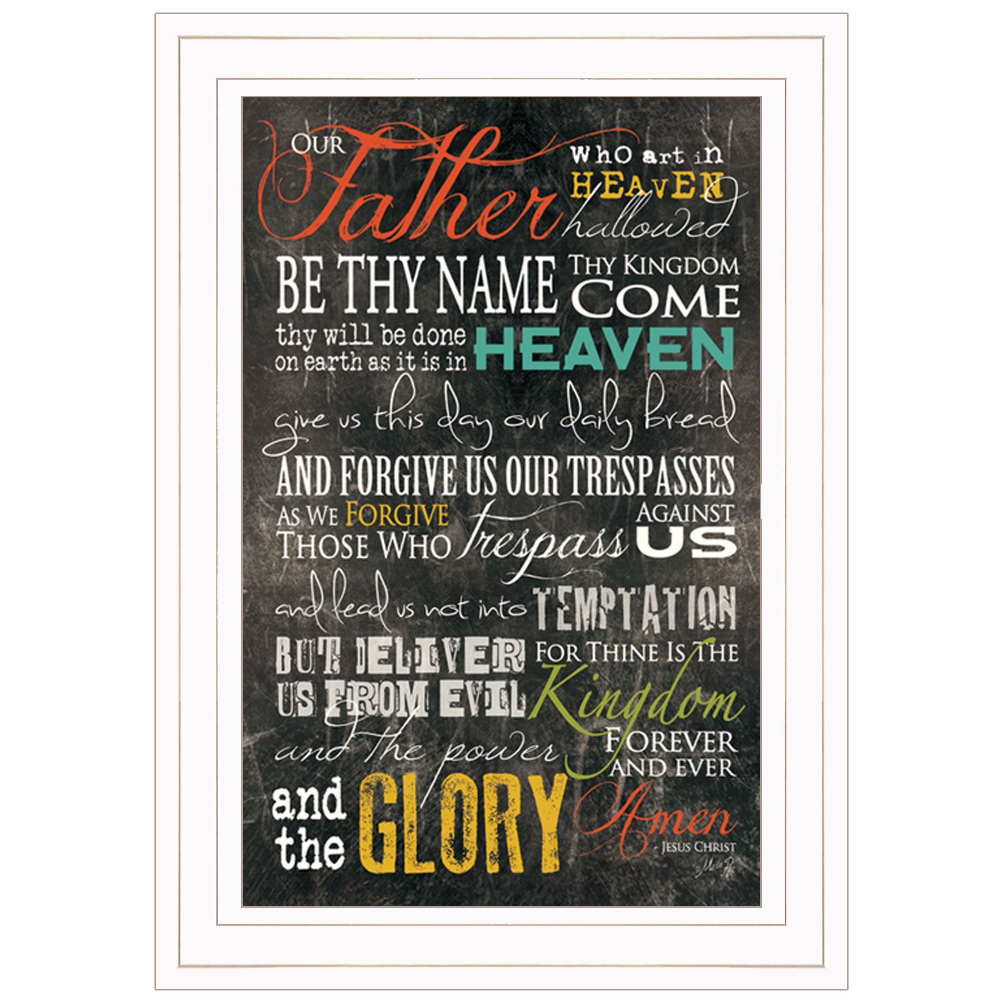 The Lords Prayer 2 White Framed Print Wall Art