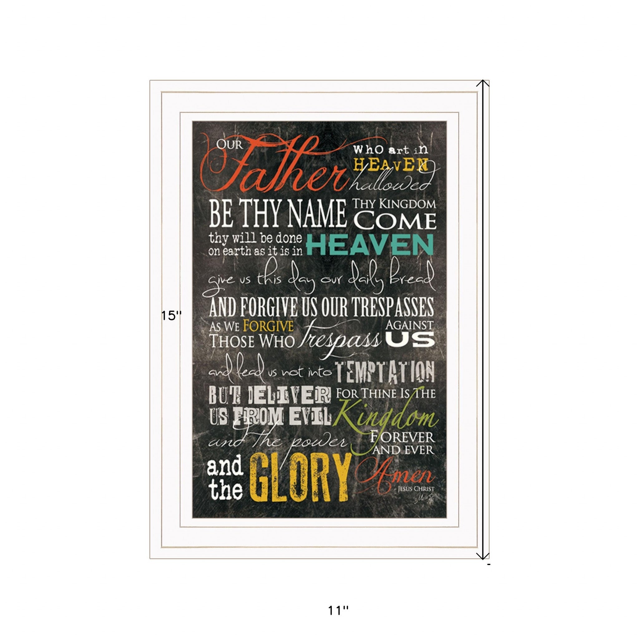 The Lords Prayer 2 White Framed Print Wall Art