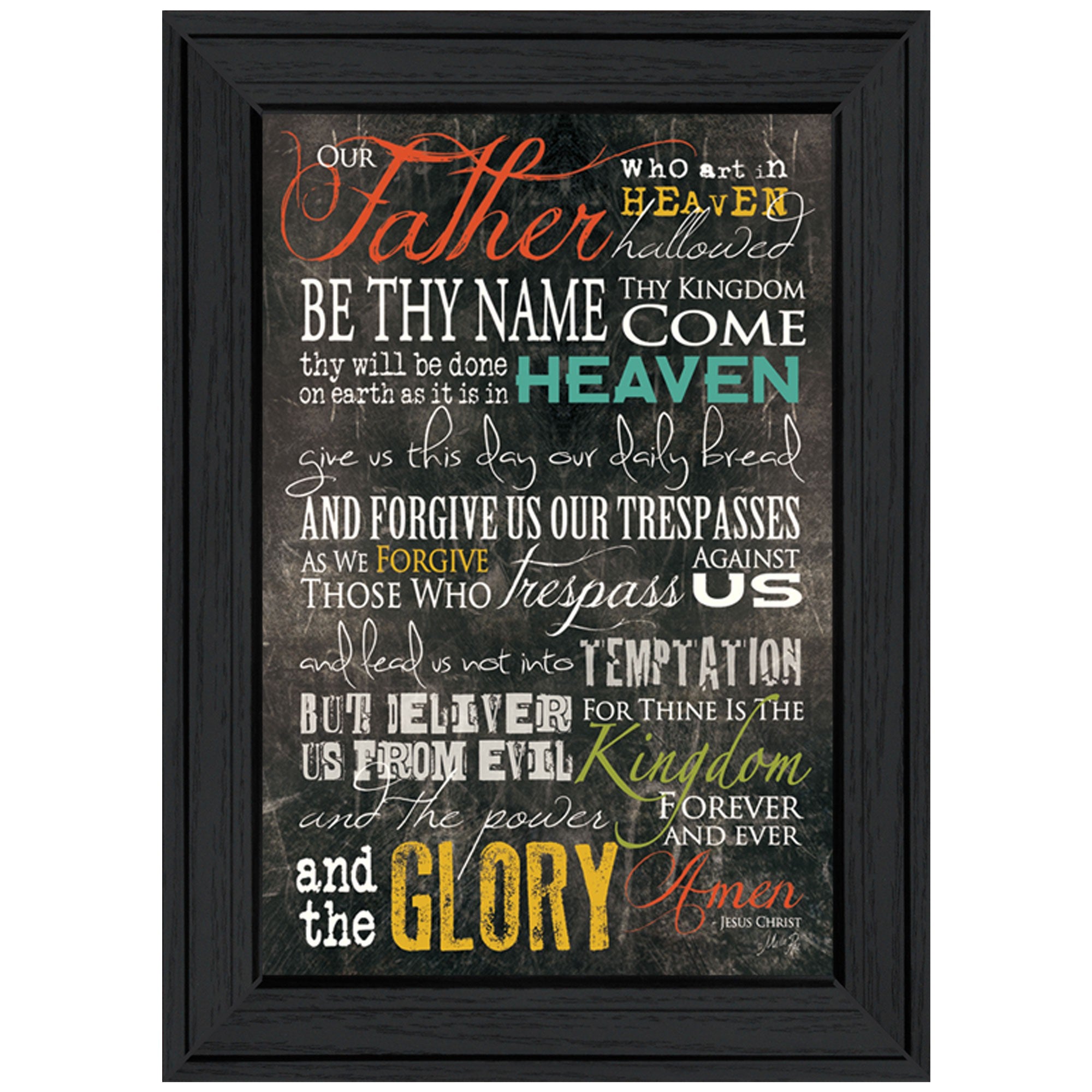 The Lords Prayer 3 Black Framed Print Wall Art