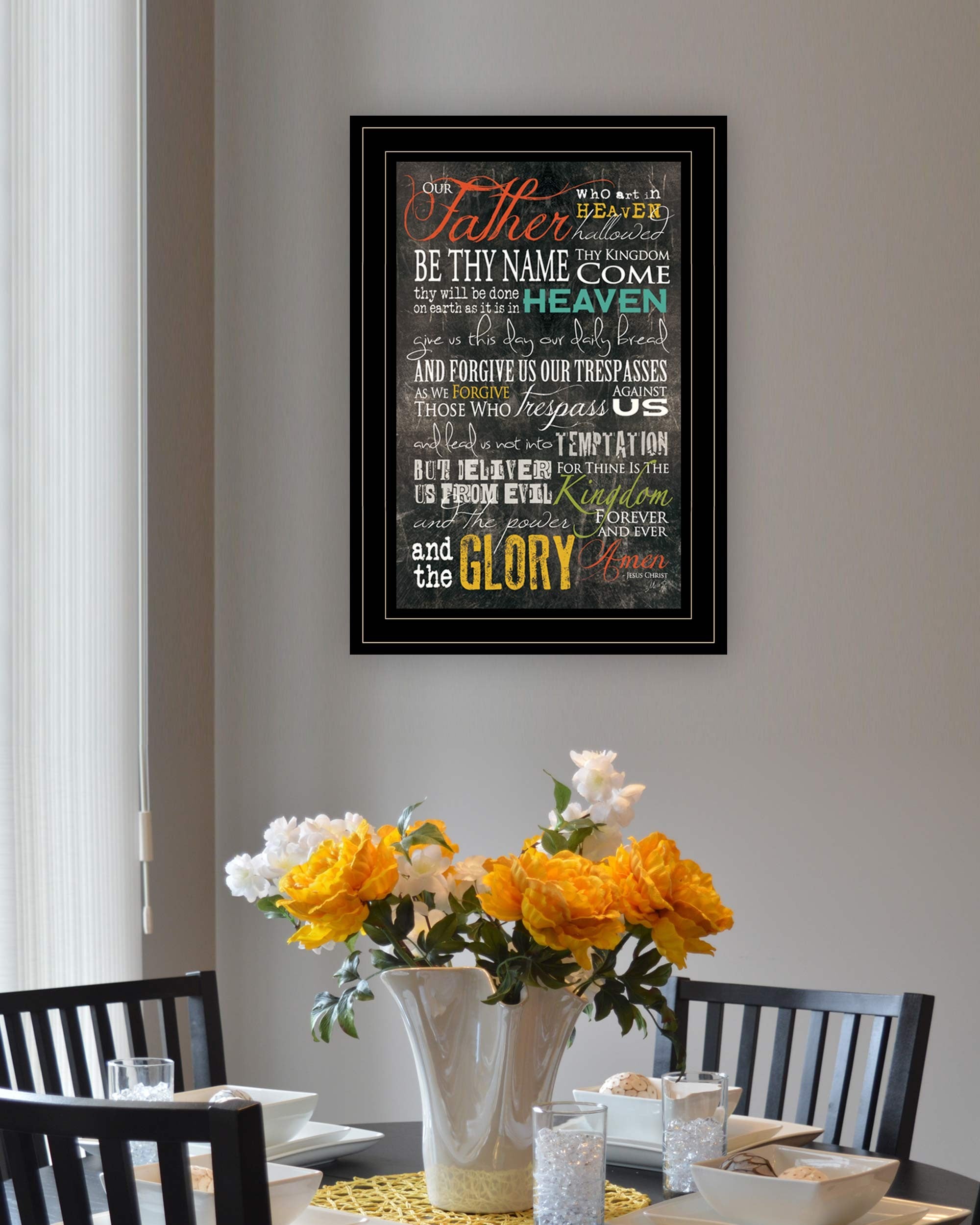 The Lords Prayer 4 Black Framed Print Wall Art