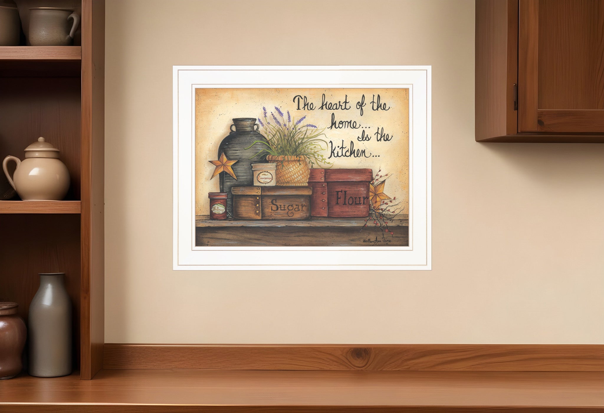 Heart of the Home 6 White Framed Print Kitchen Wall Art