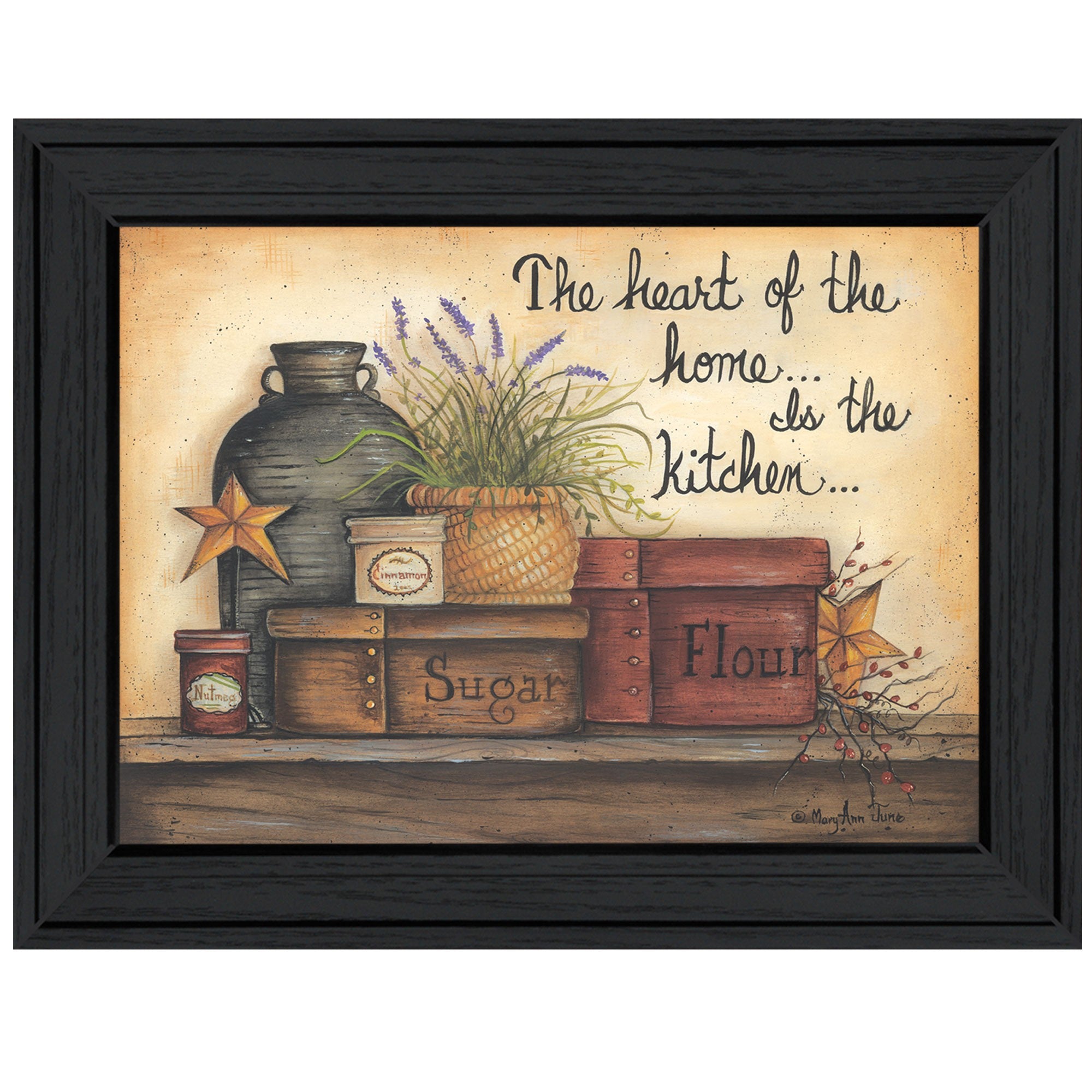 Heart of the Home 7 Black Framed Print Kitchen Wall Art