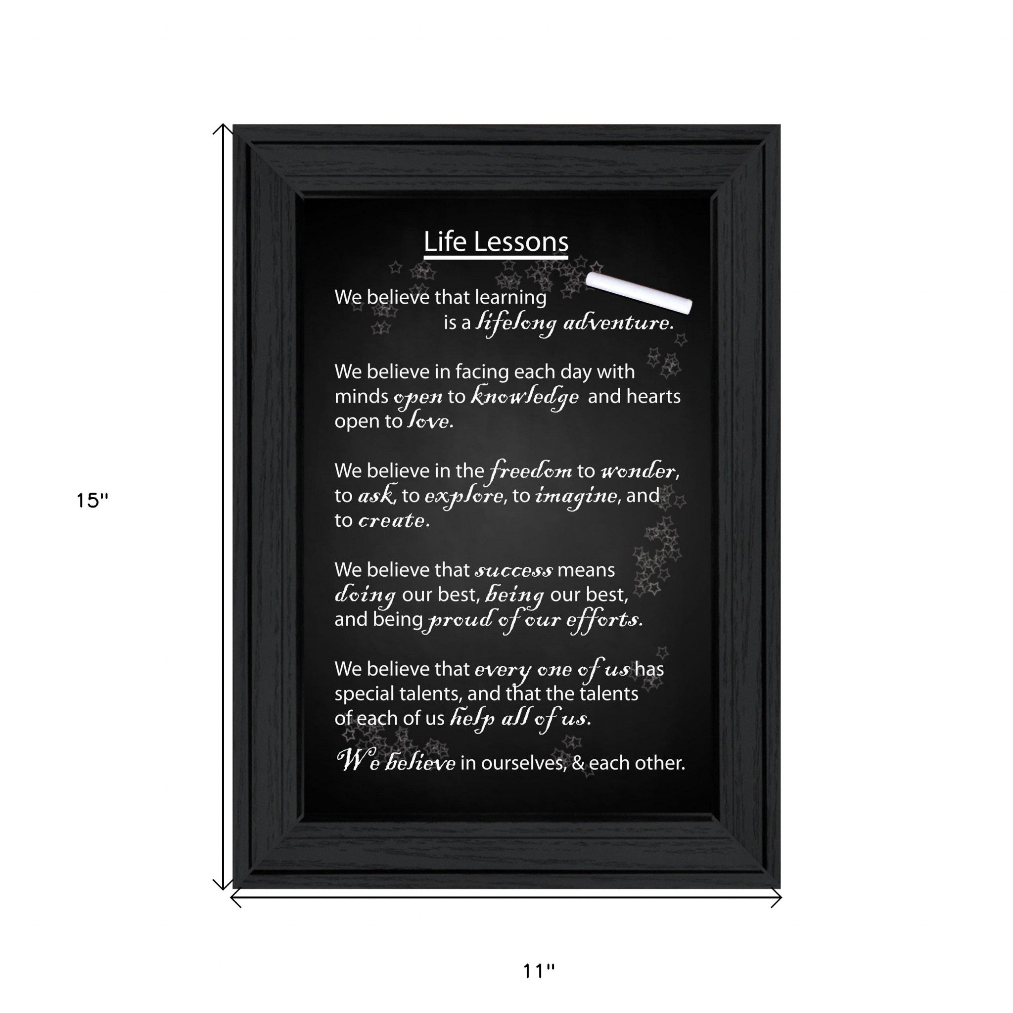 Life Lessons 1 Black Framed Print Wall Art