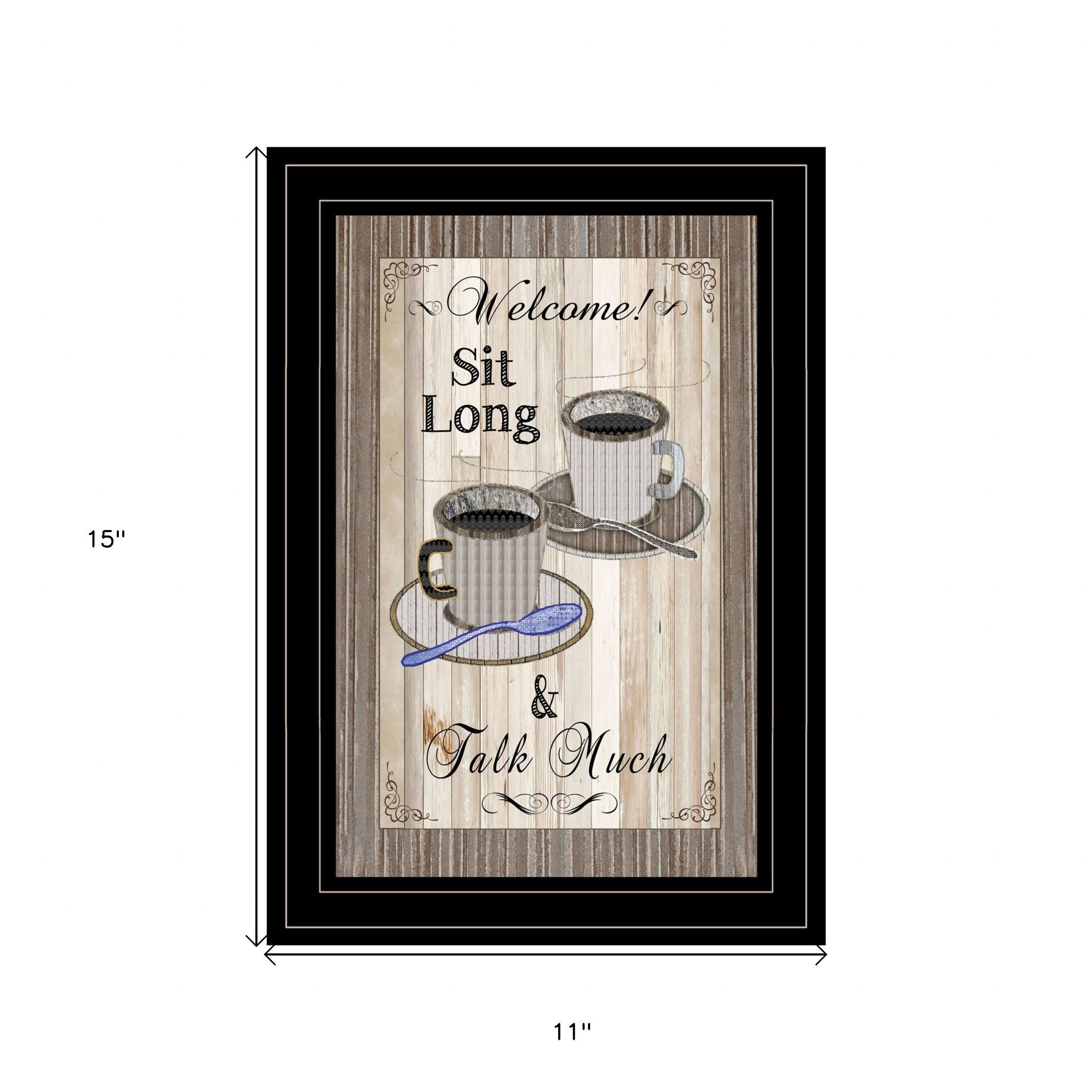 Sit Long Talk Much 2 Black Framed Print Wall Art