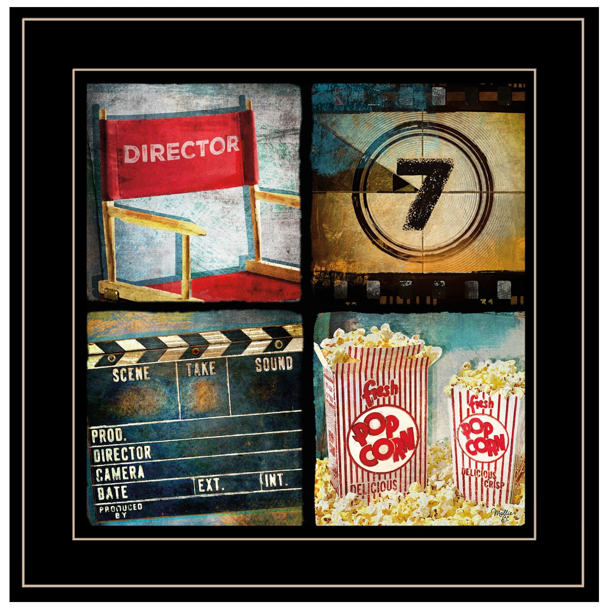 At The Movies 5 Black Framed Print Wall Art