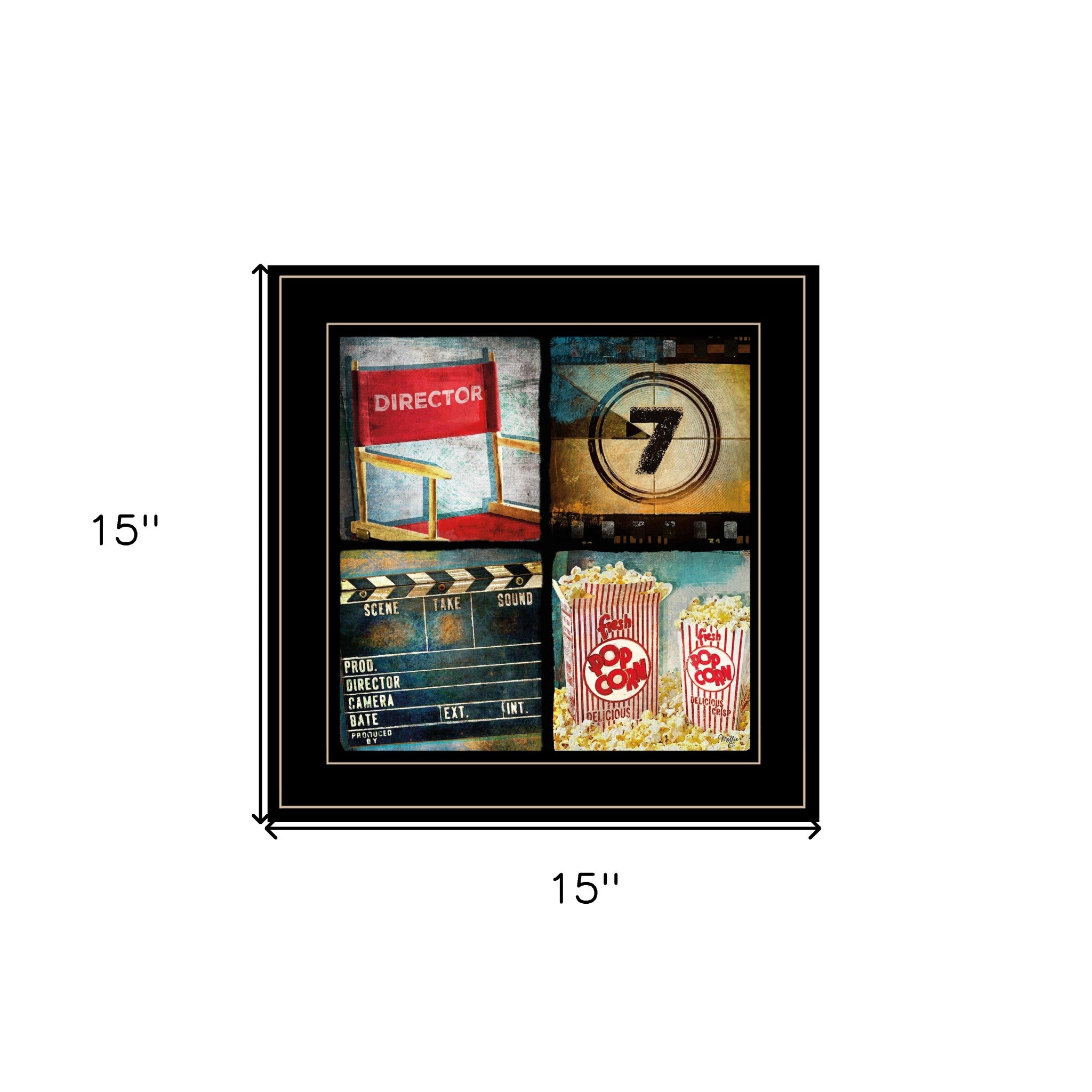 At The Movies 5 Black Framed Print Wall Art