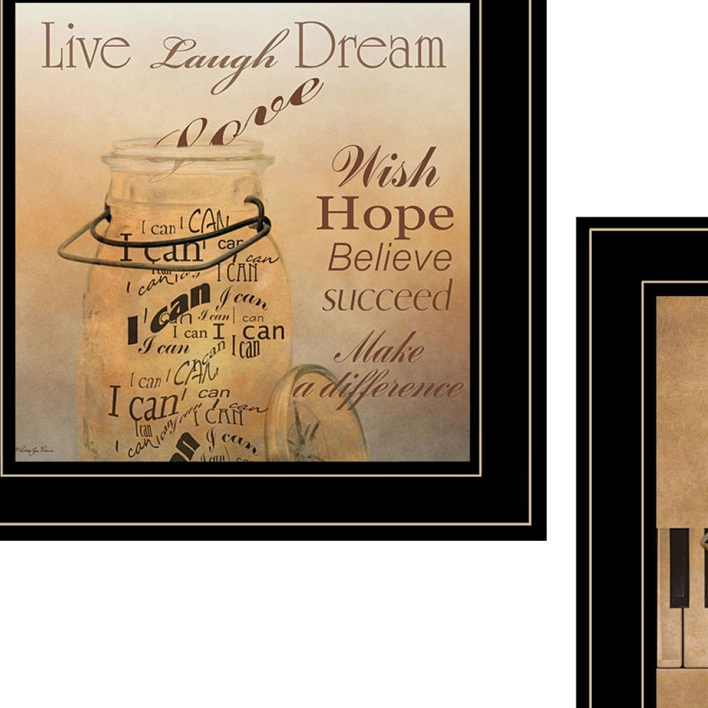 Set Of Two Music 2 Black Framed Print Wall Art