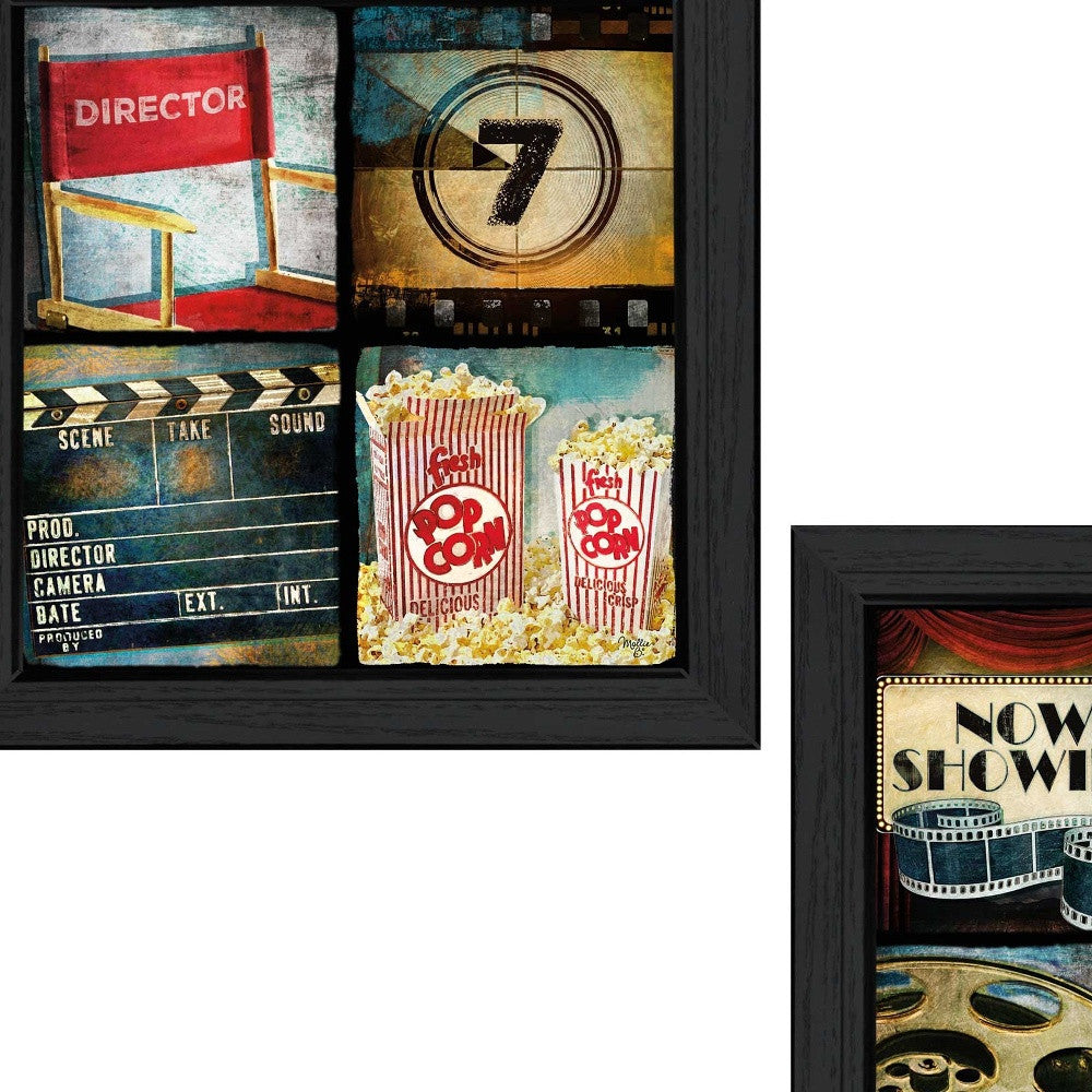 Set Of Two At The Movies 2 Black Framed Print Wall Art