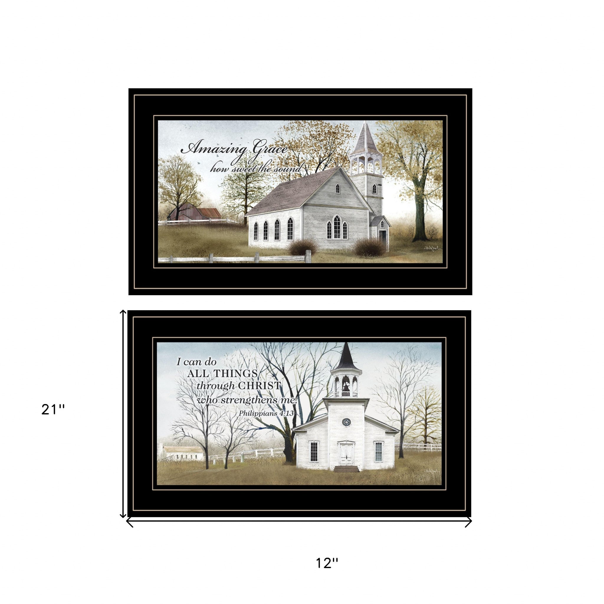 Set Of Two Amazing Grace 4 Black Framed Print Wall Art