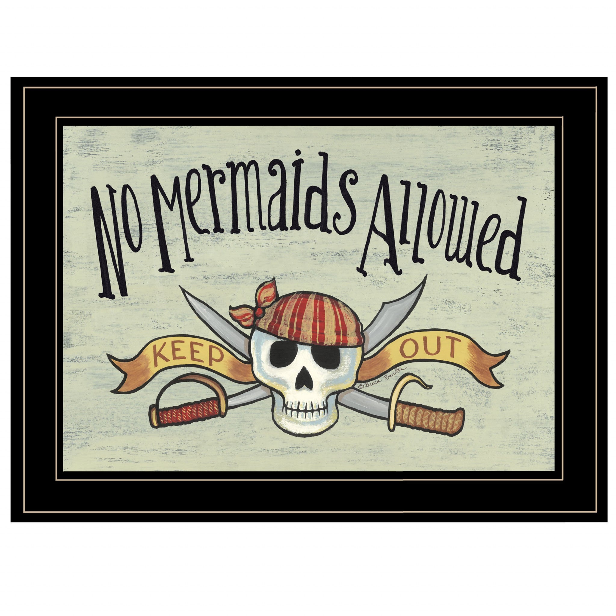 No Mermaids Allowed 3 Black Framed Print Wall Art