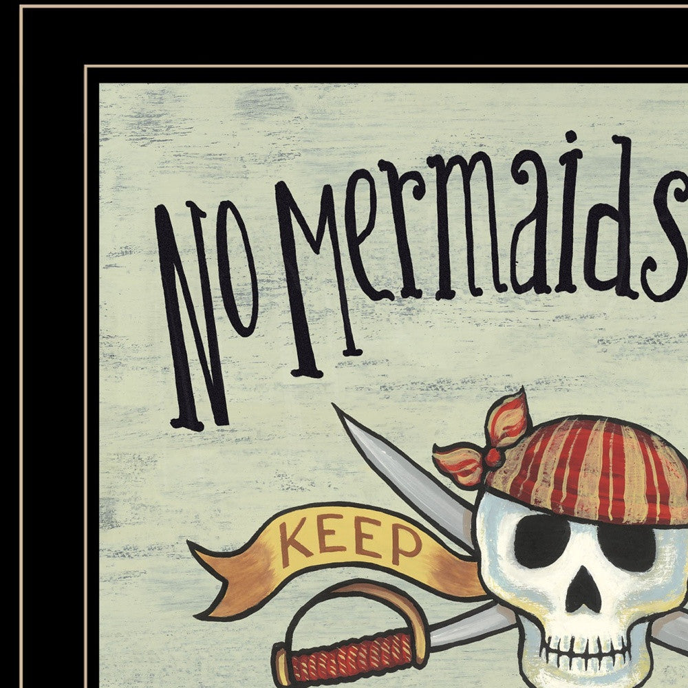 No Mermaids Allowed 3 Black Framed Print Wall Art