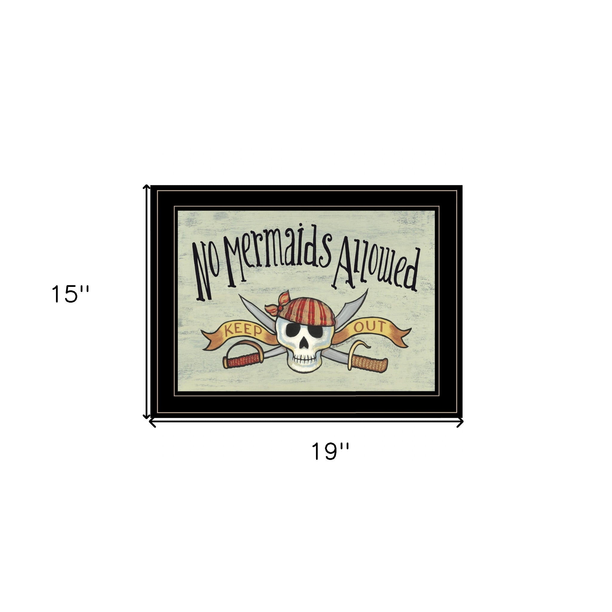 No Mermaids Allowed 3 Black Framed Print Wall Art