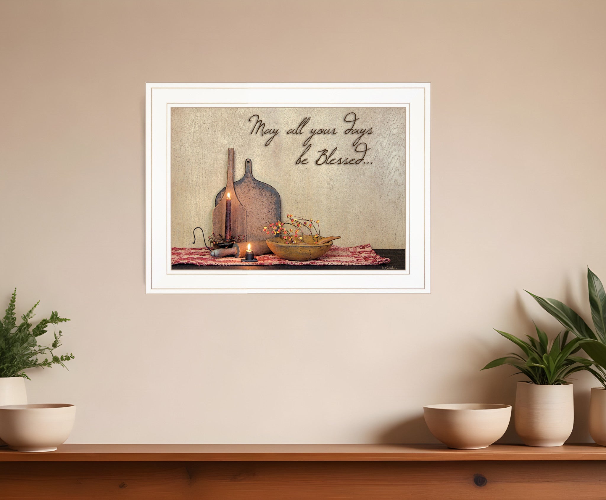 May All Your Days be Blessed Collection White Framed Print Wall Art