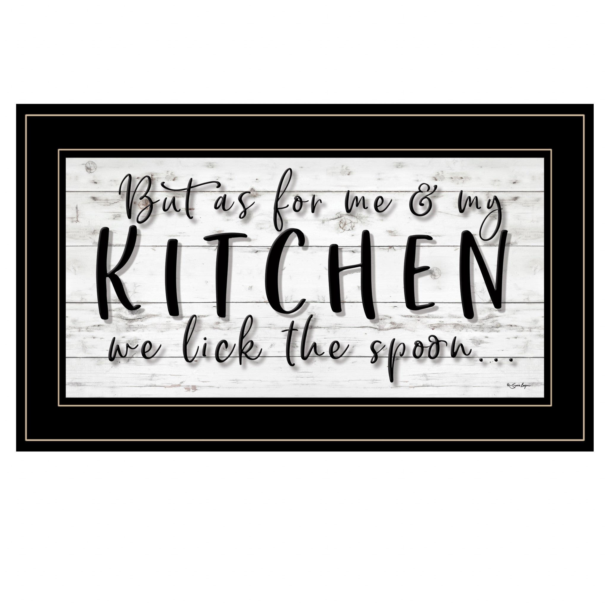 We Lick The Spoon 2 Black Framed Print Wall Art