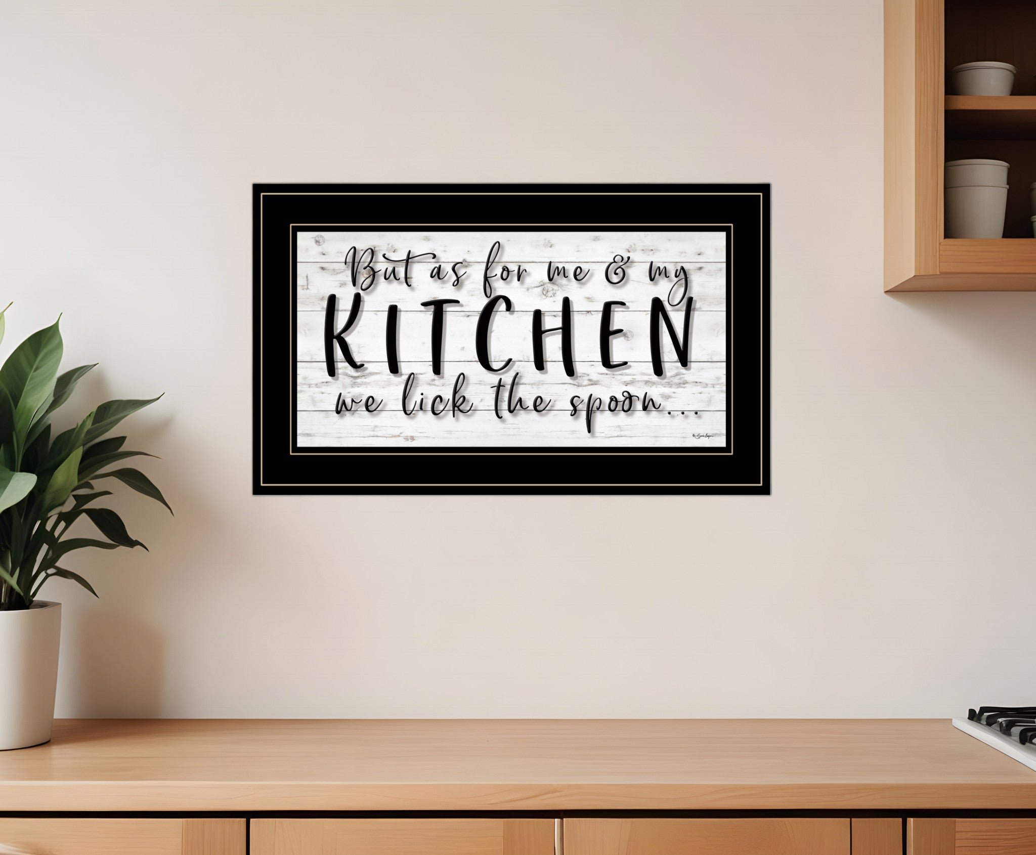 We lick the Spoon 2 Black Framed Print Kitchen Wall Art