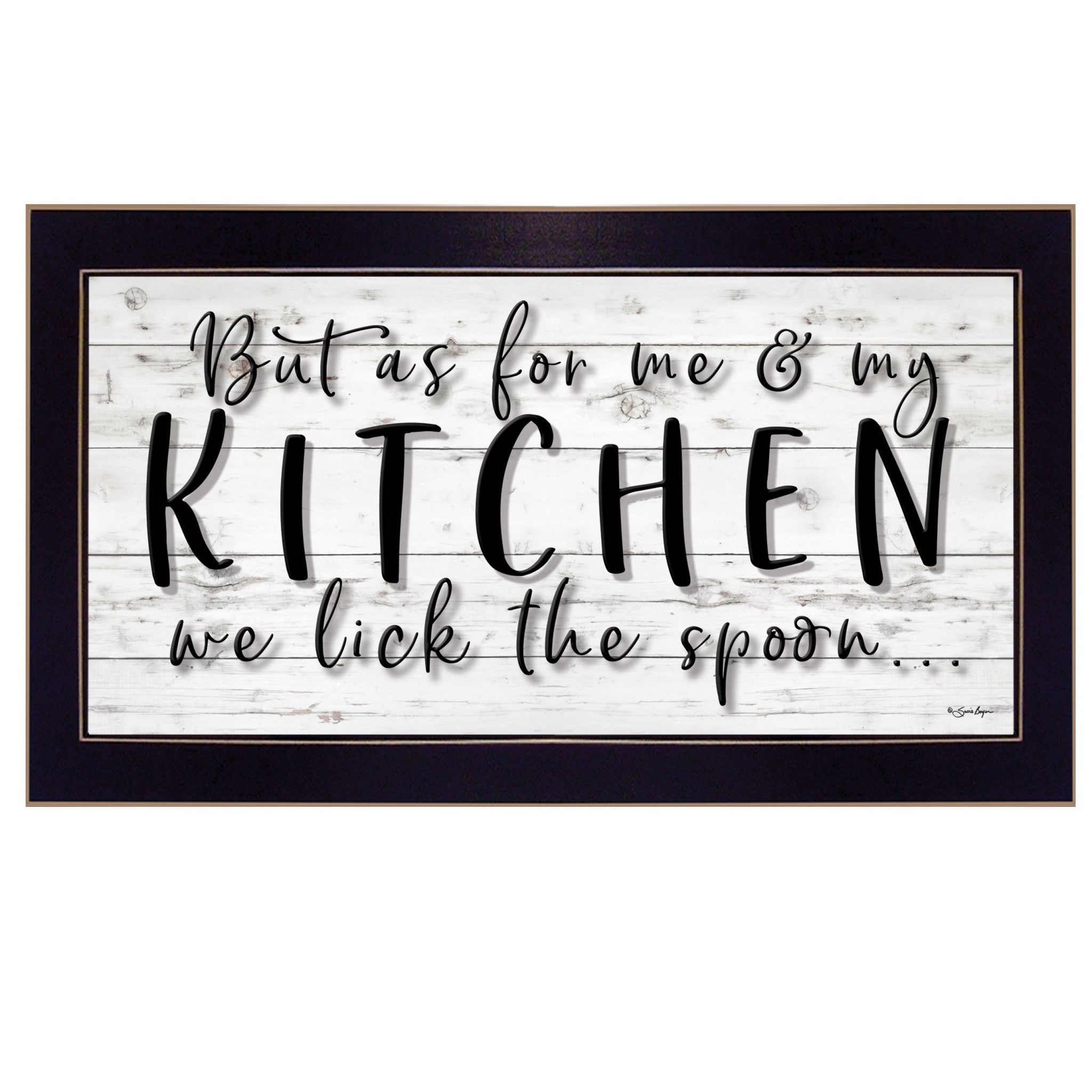 We Lick The Spoon 3 Black Framed Print Wall Art