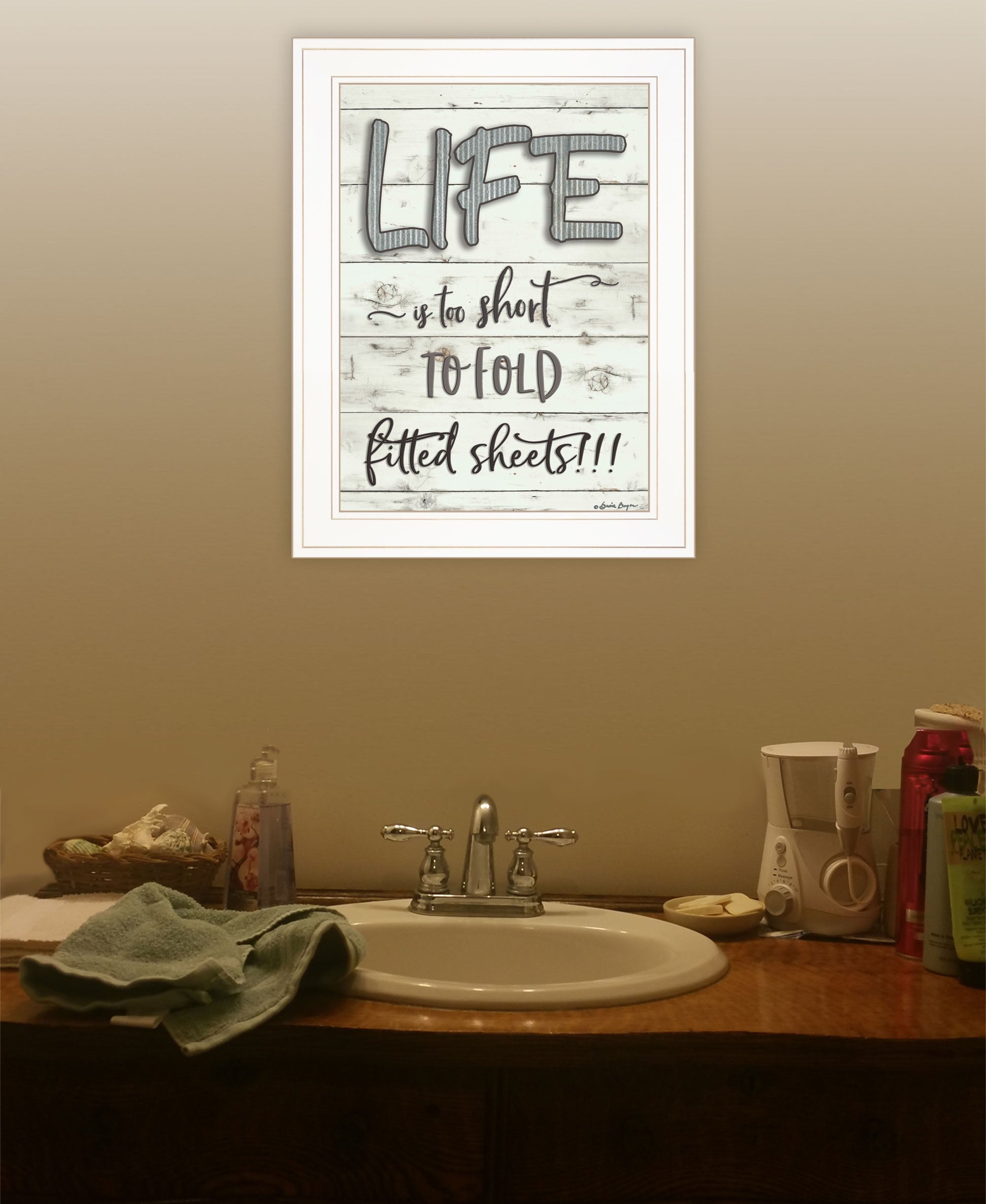 Life is too Short 1 White Framed Print Wall Art