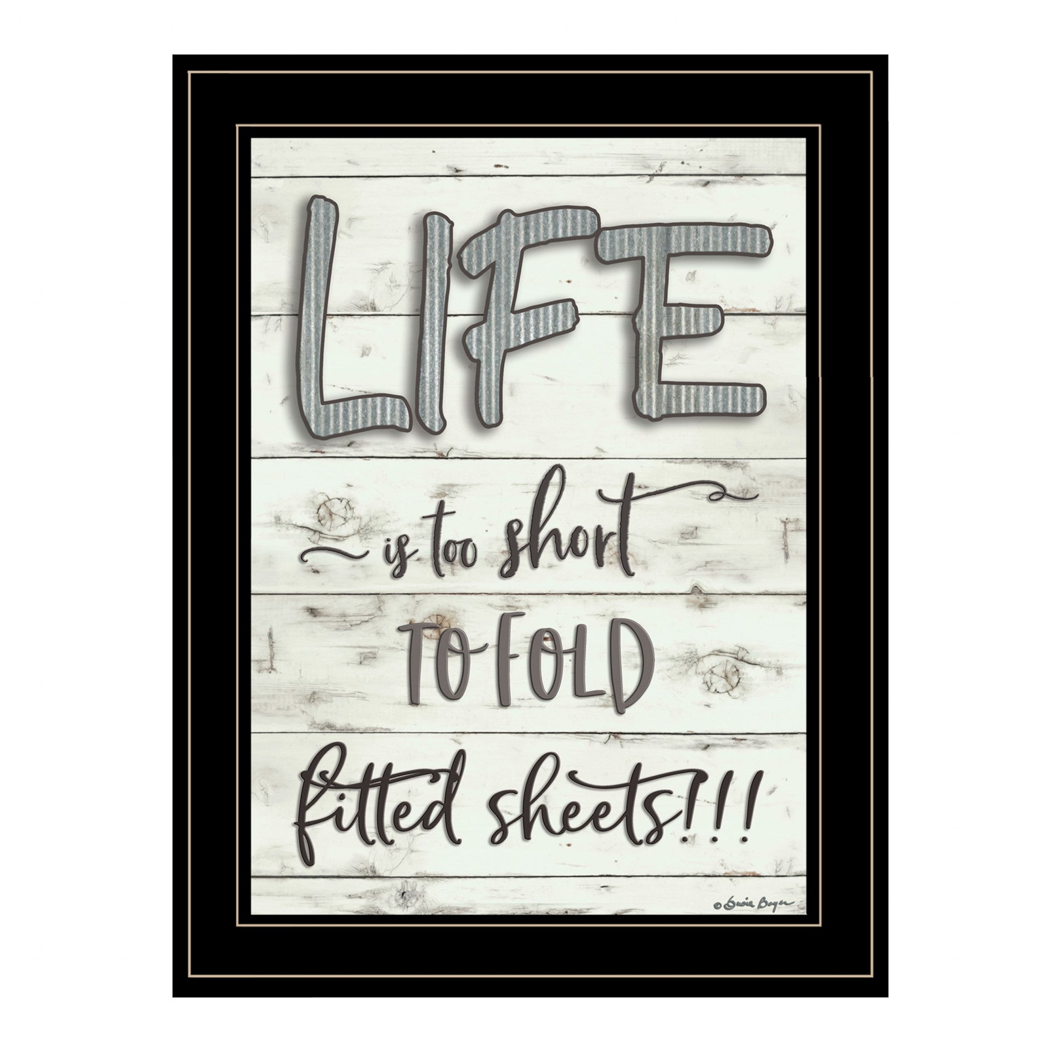 Life is too Short 2 Black Framed Print Wall Art