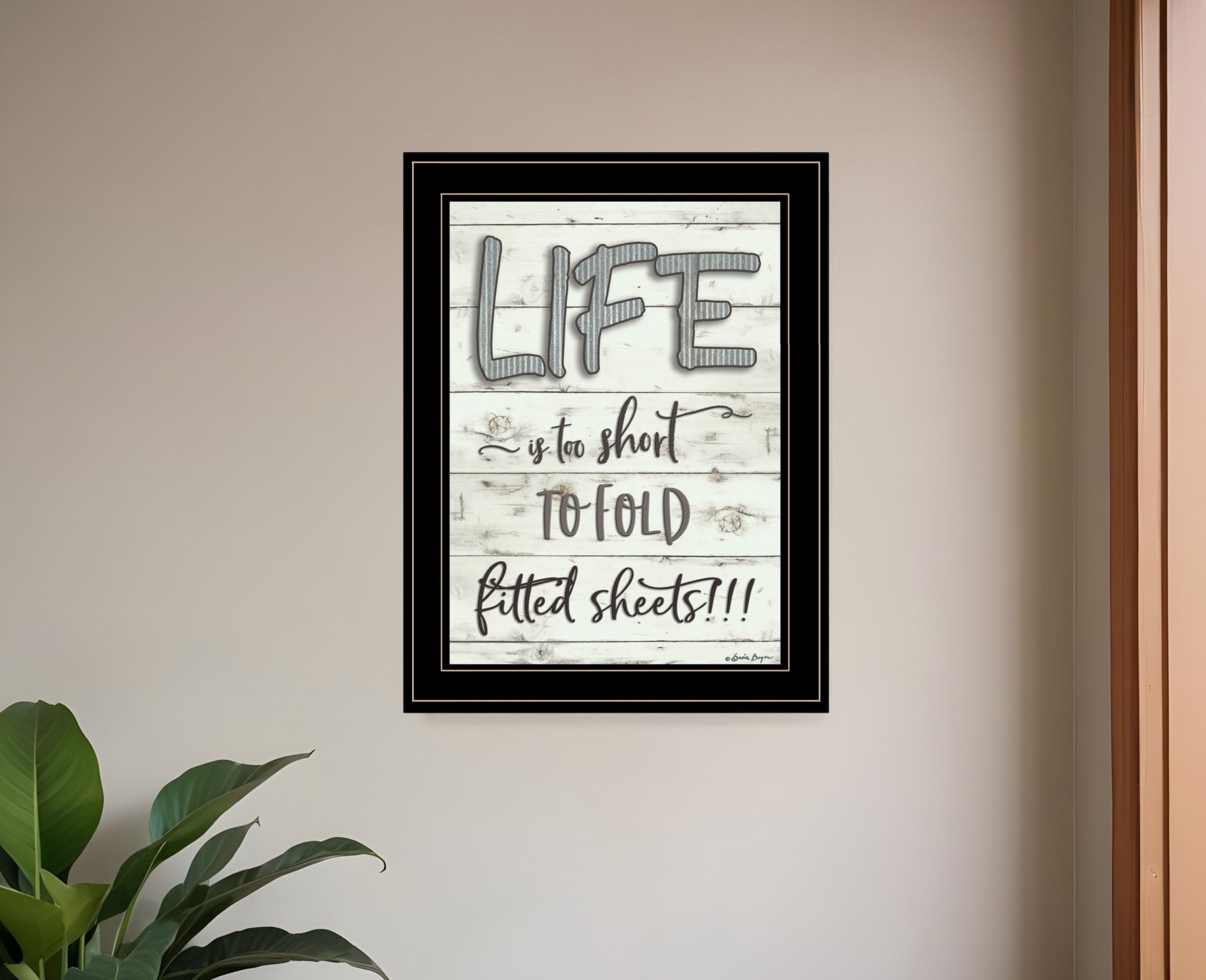 Life is too Short 2 Black Framed Print Wall Art