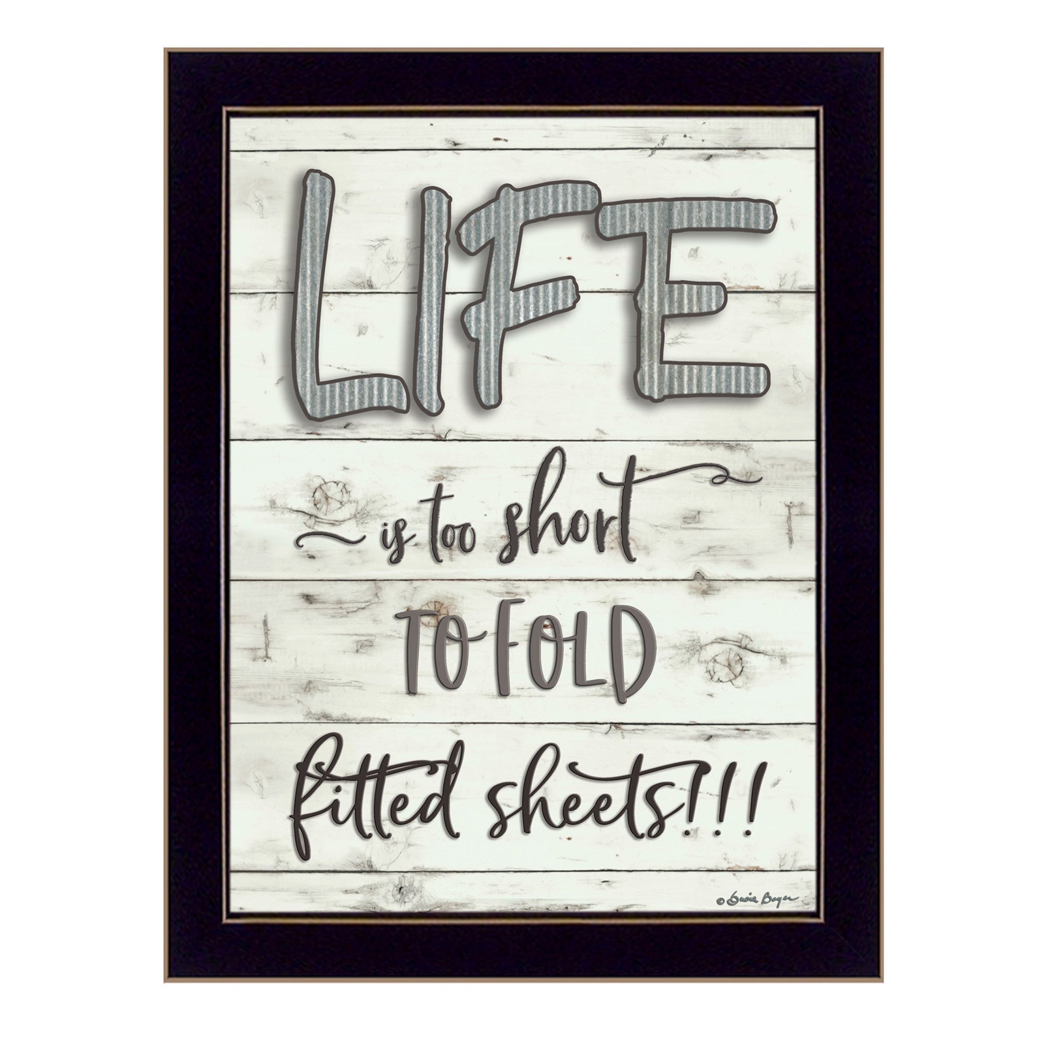 Life is too Short 3 Black Framed Print Wall Art