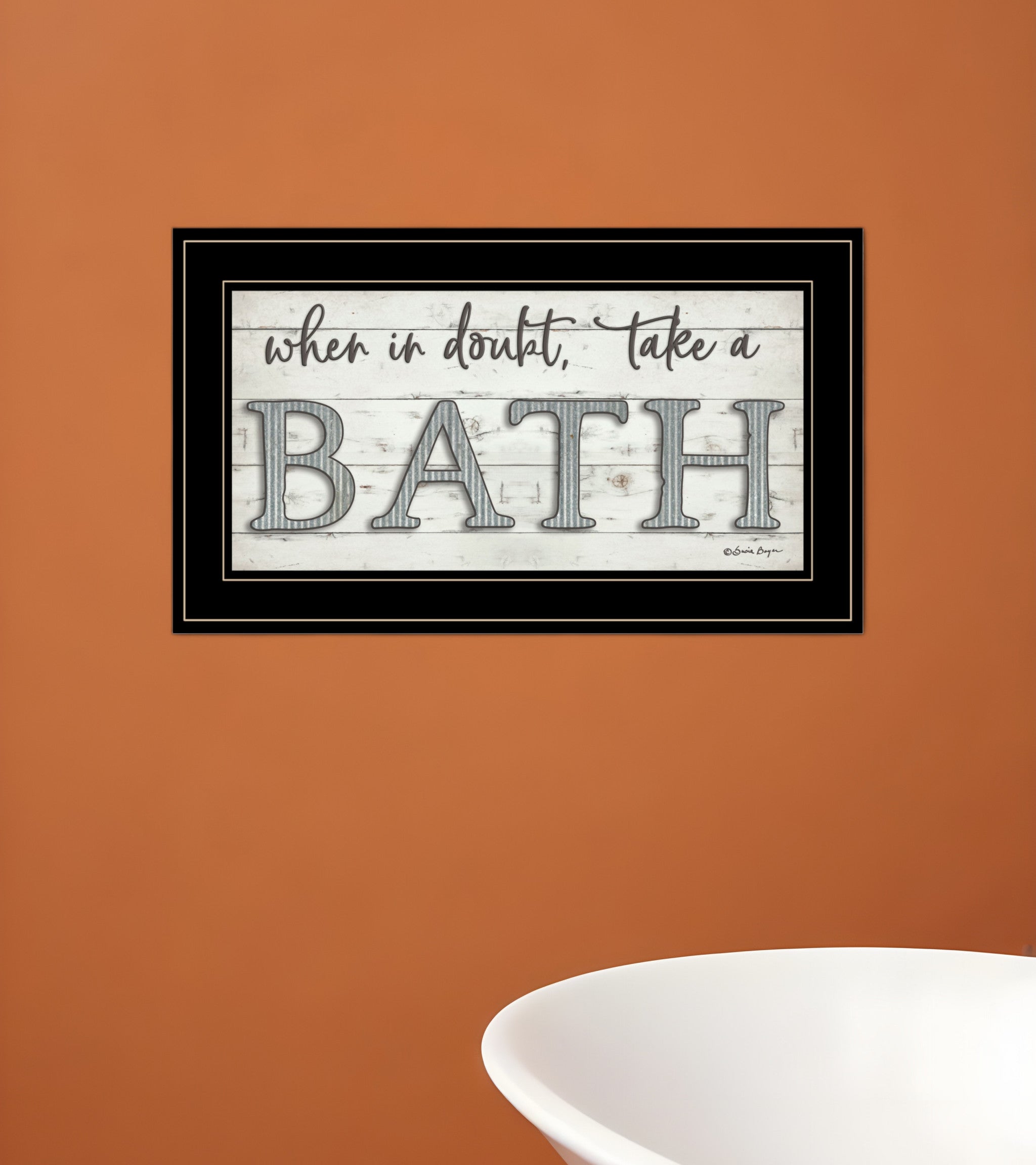 When in Doubt Take a Bath 3 Black Framed Print Bathroom Wall Art