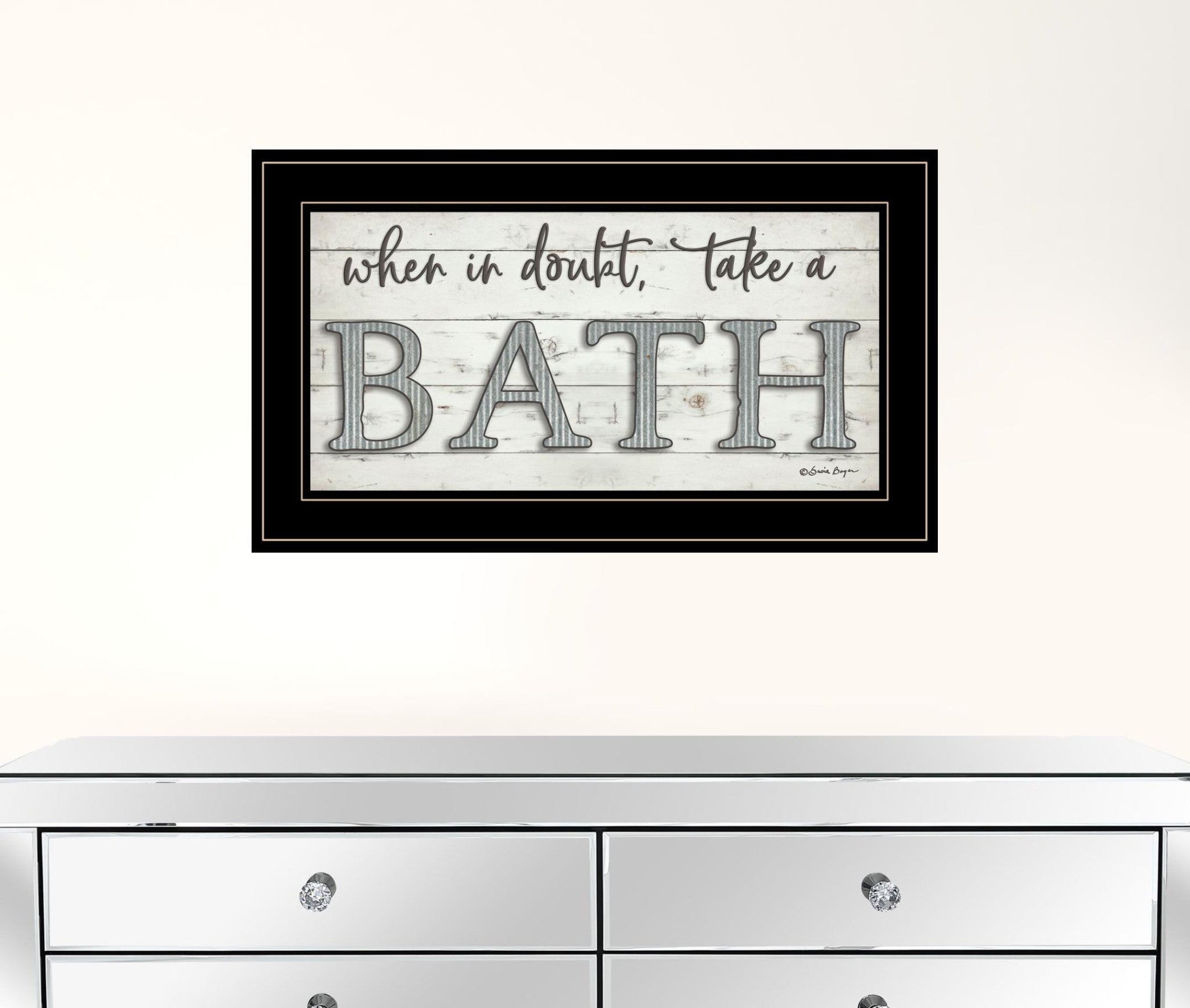 When In Doubt Take A Bath 3 Black Framed Print Bathroom Wall Art