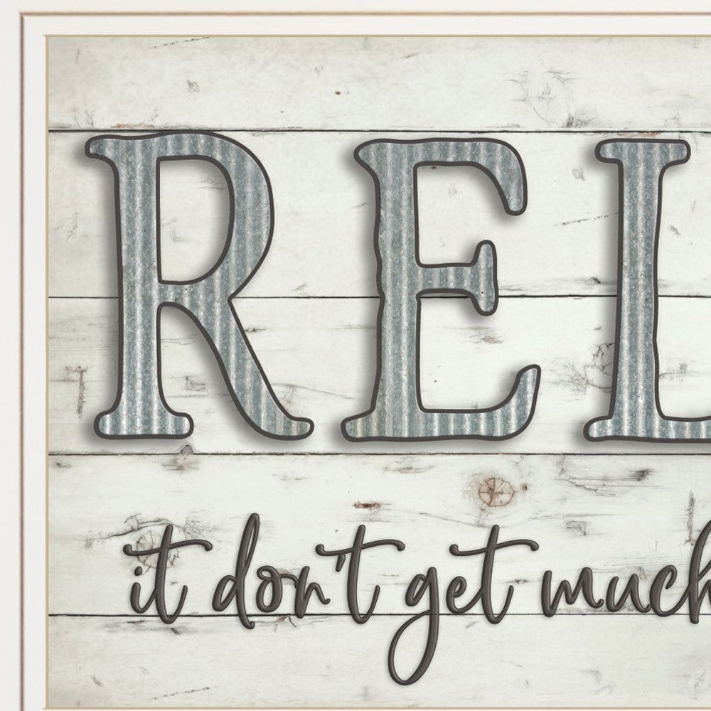 Relax 3 White Framed Print Wall Art