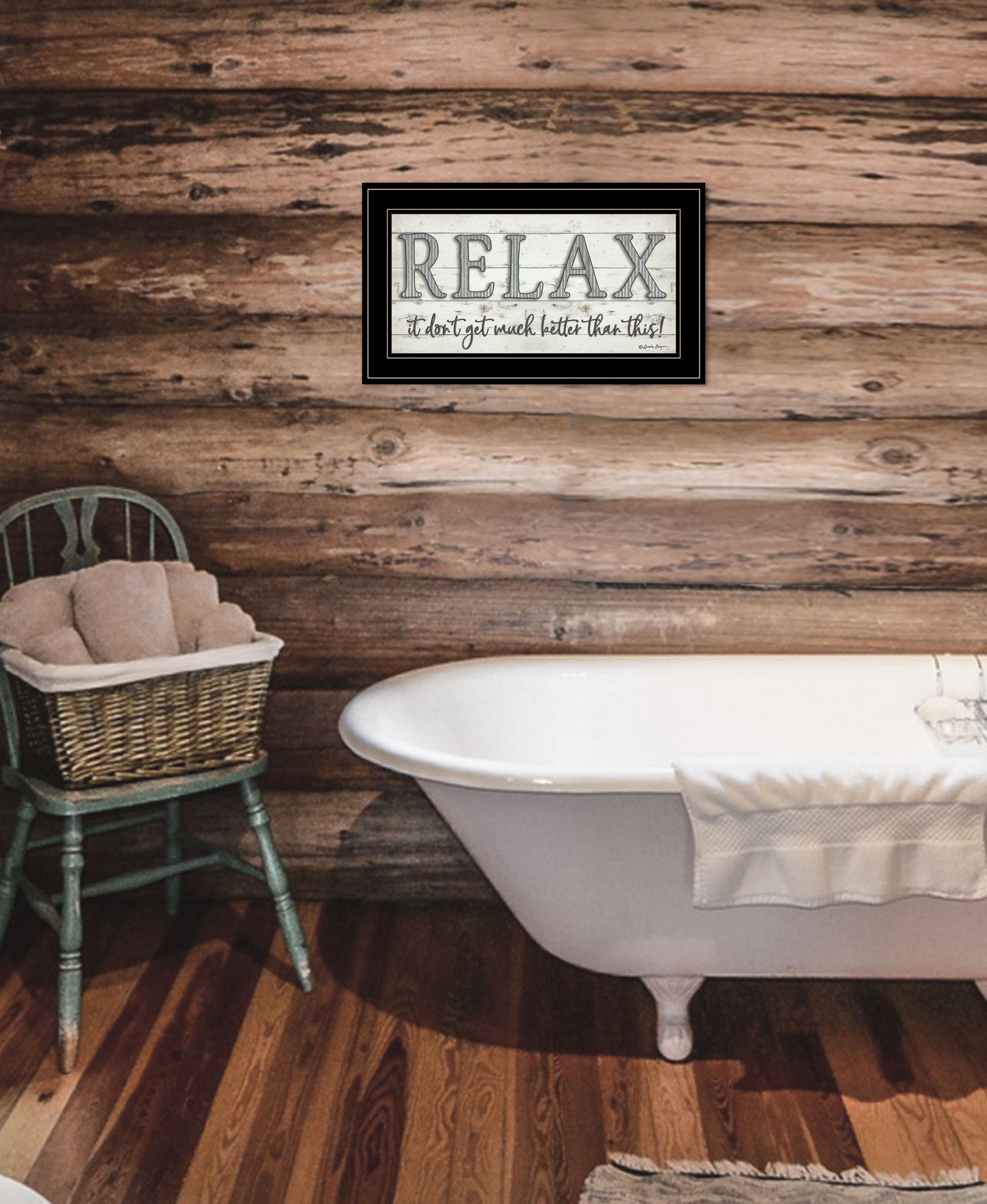 Relax 4 Black Framed Print Wall Art