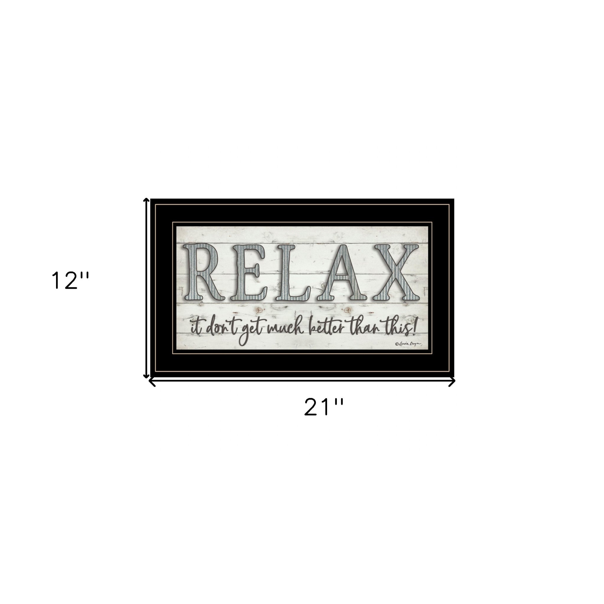 Relax 4 Black Framed Print Wall Art