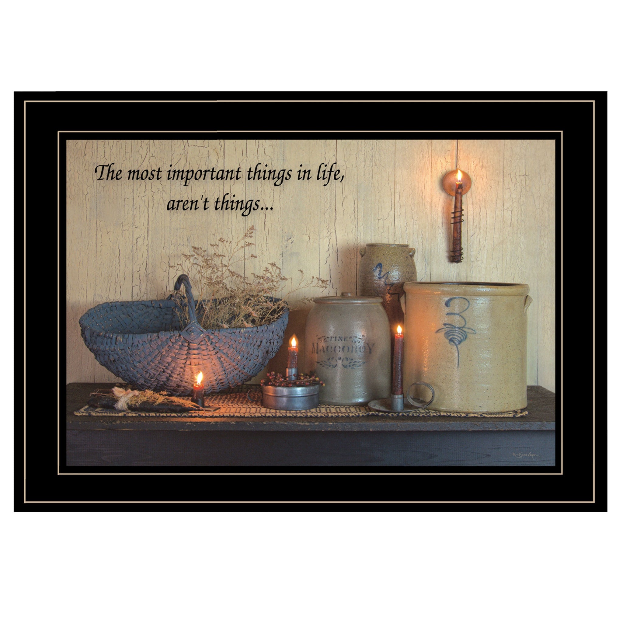 The Most Important Things Black Framed Print Wall Art