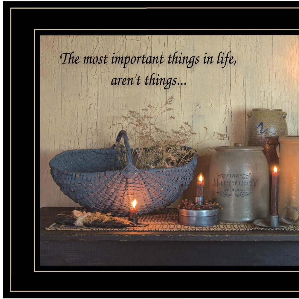 The Most Important Things Black Framed Print Wall Art