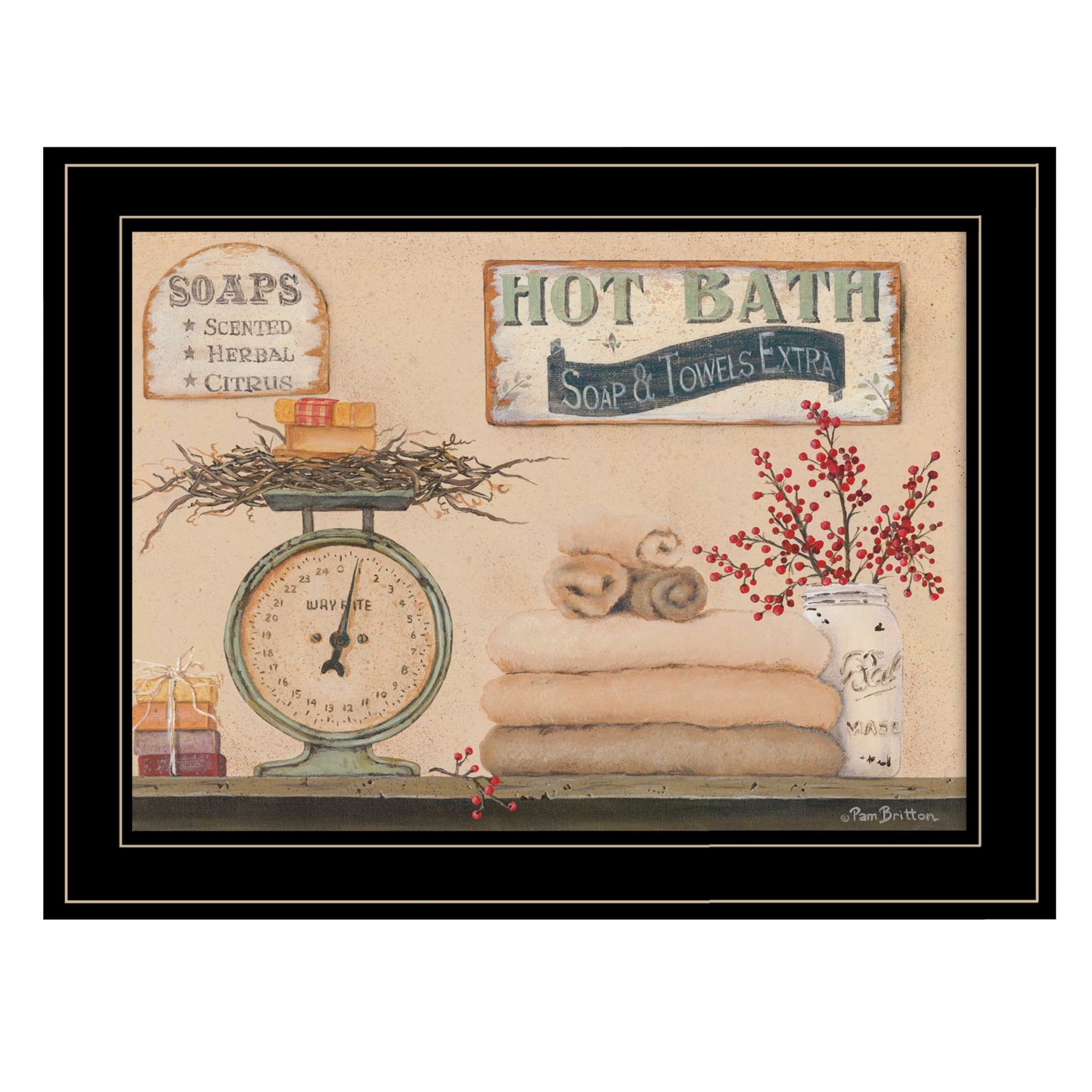 Hot Bath 17 Black Framed Print Wall Art