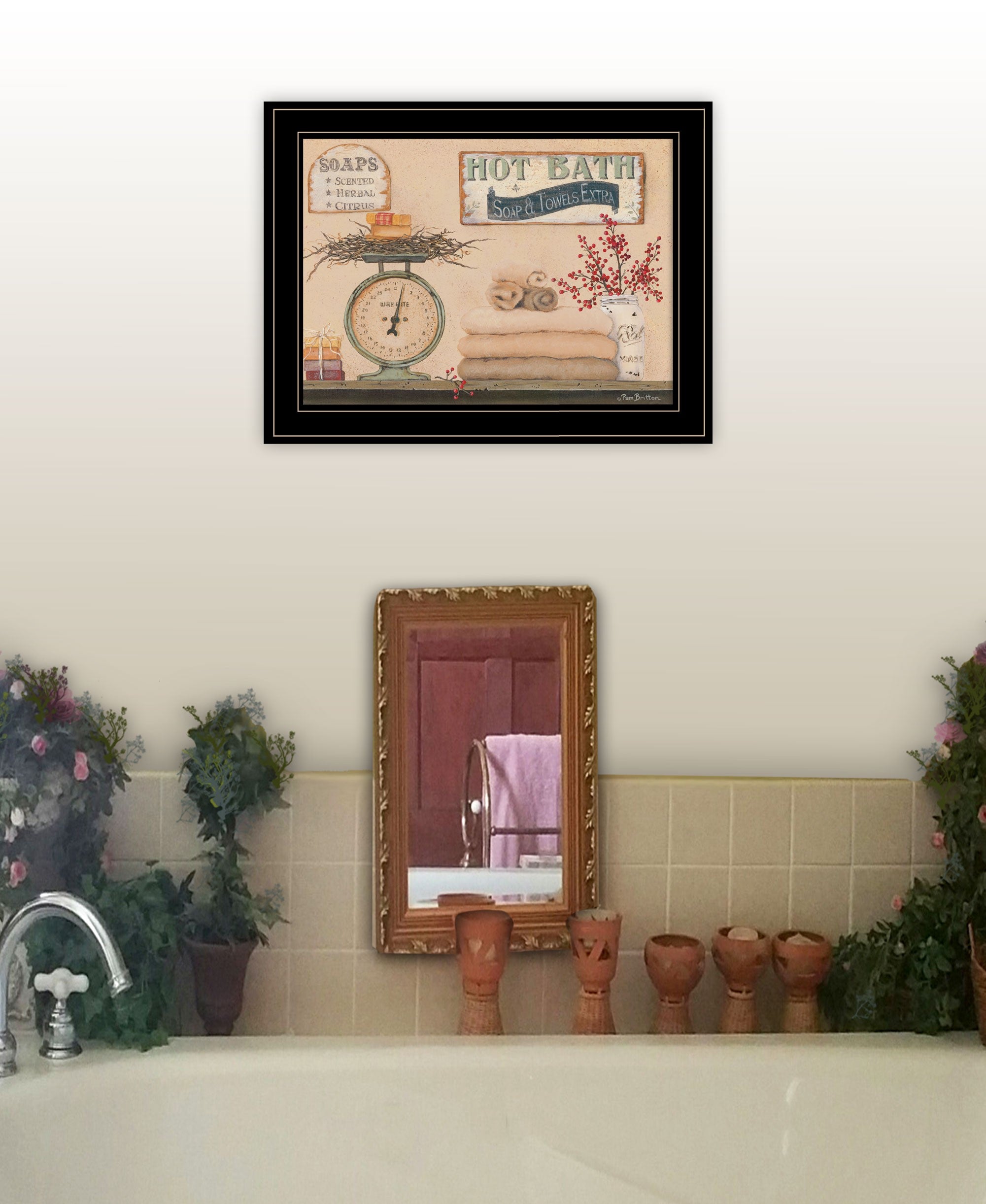 Hot Bath 17 Black Framed Print Wall Art