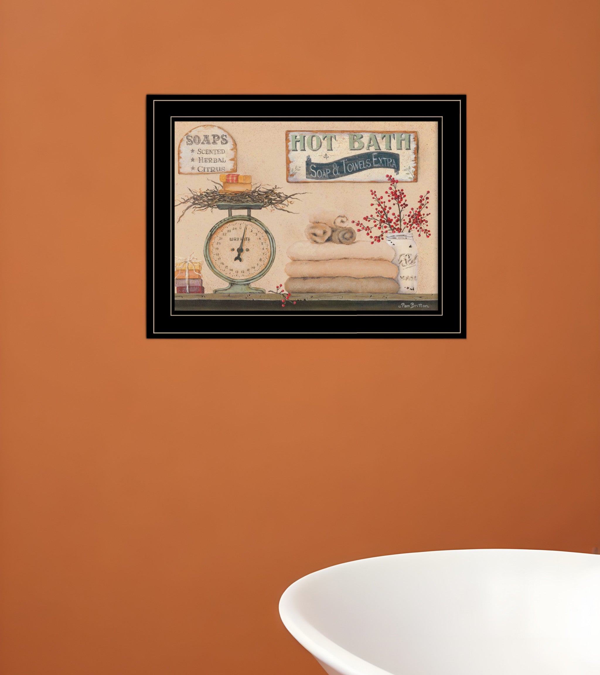 Hot Bath 17 Black Framed Print Bathroom Wall Art