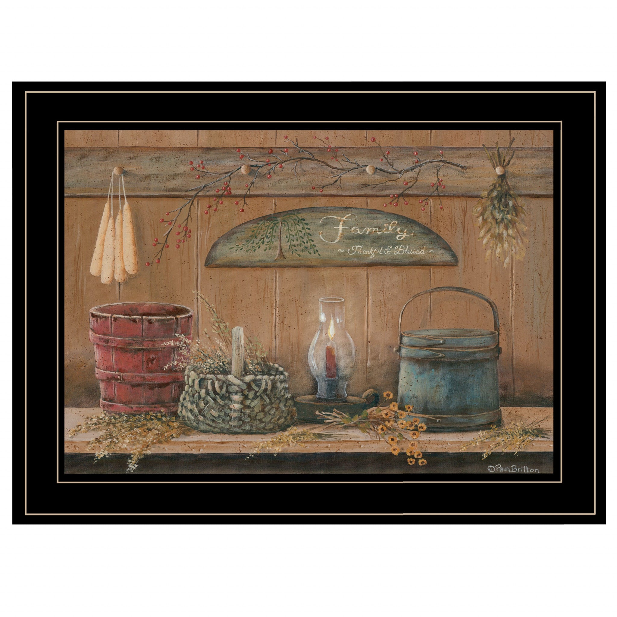 Treasures On The Shelf I 3 Black Framed Print Wall Art