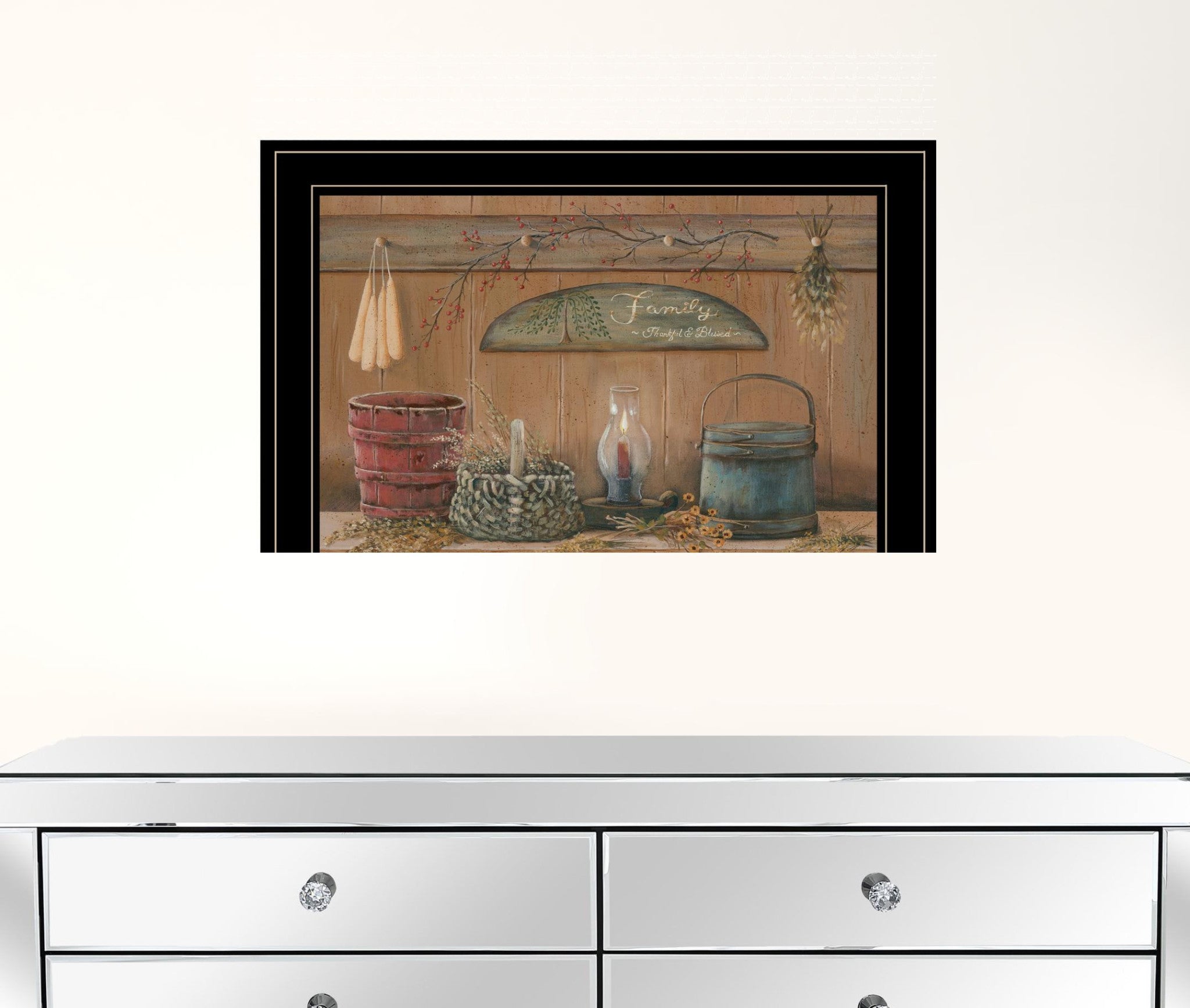 Treasures On The Shelf I 3 Black Framed Print Wall Art