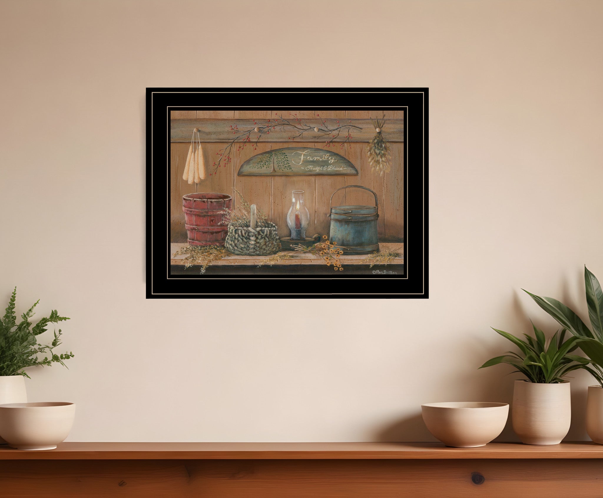 Treasures on the Shelf I 3 Black Framed Print Wall Art