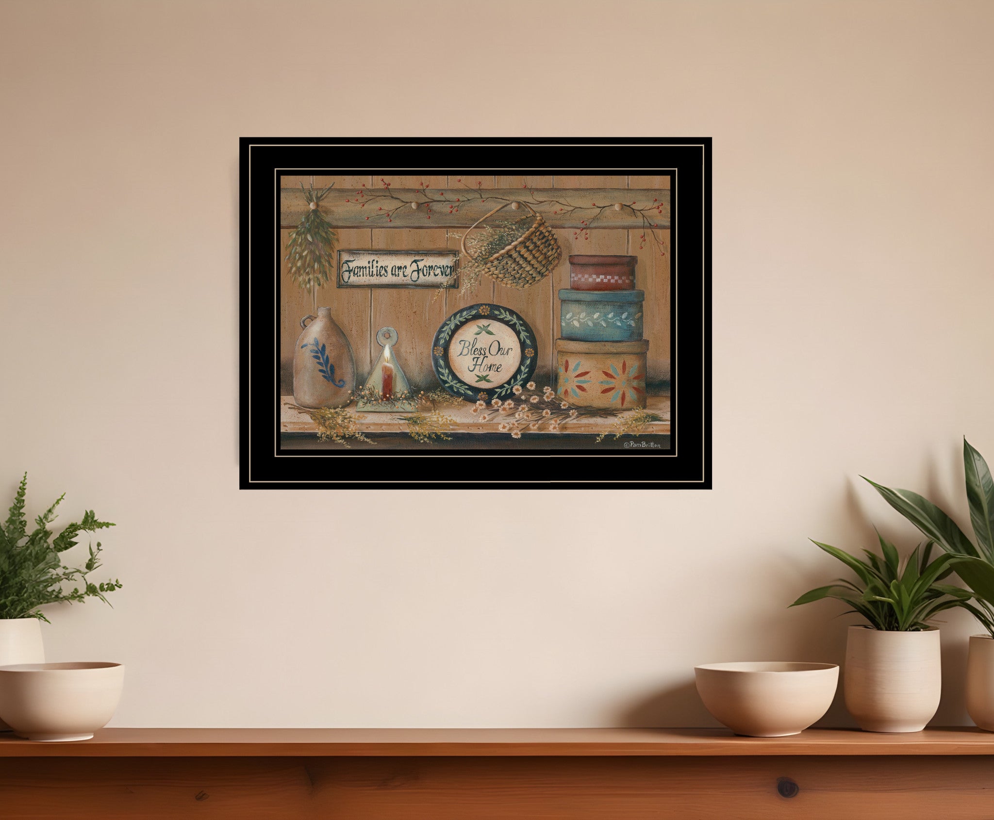 Treasures on the Shelf II 3 Black Framed Print Wall Art