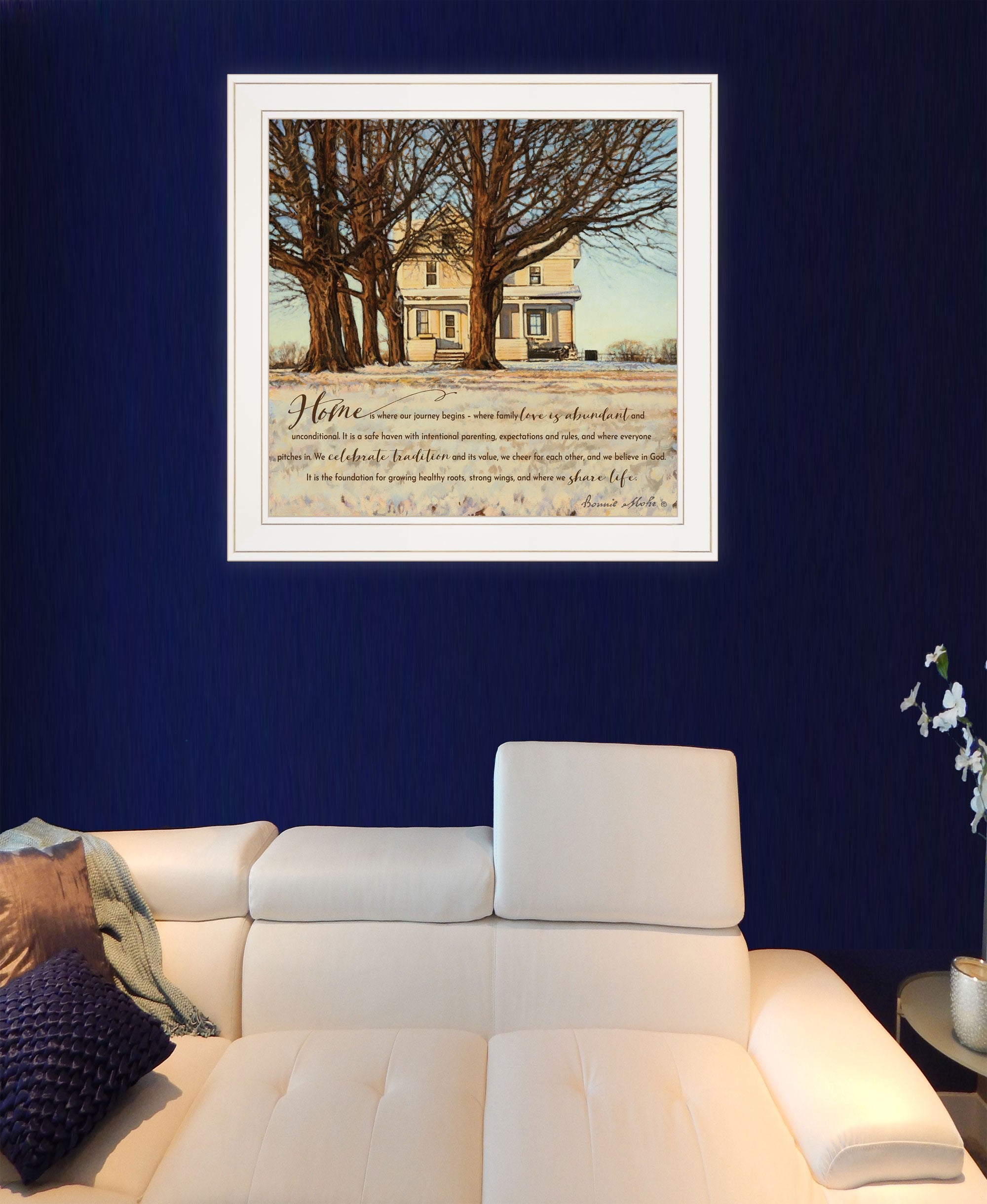 Home 1 White Framed Print Wall Art