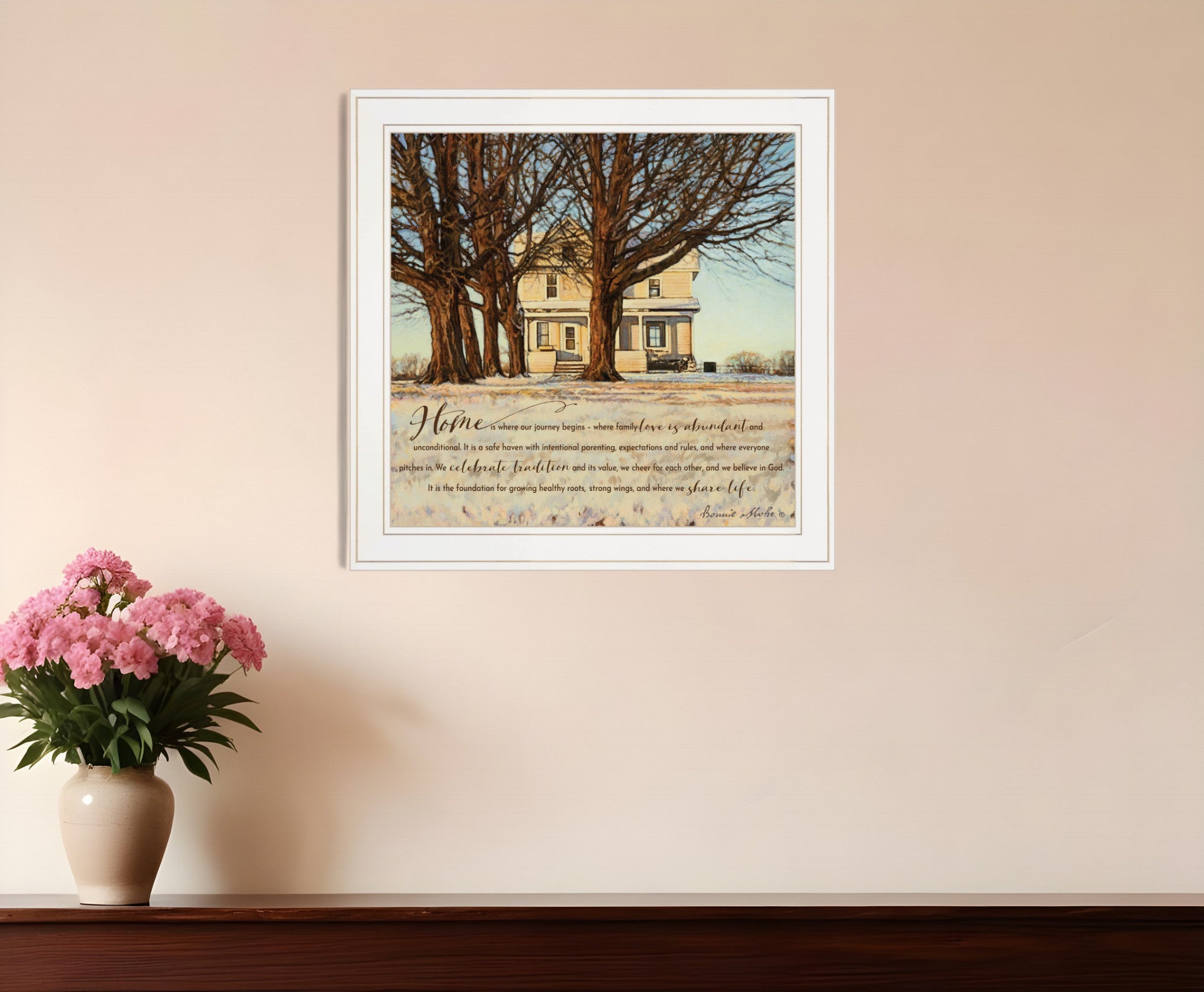 Home 1 White Framed Print Wall Art