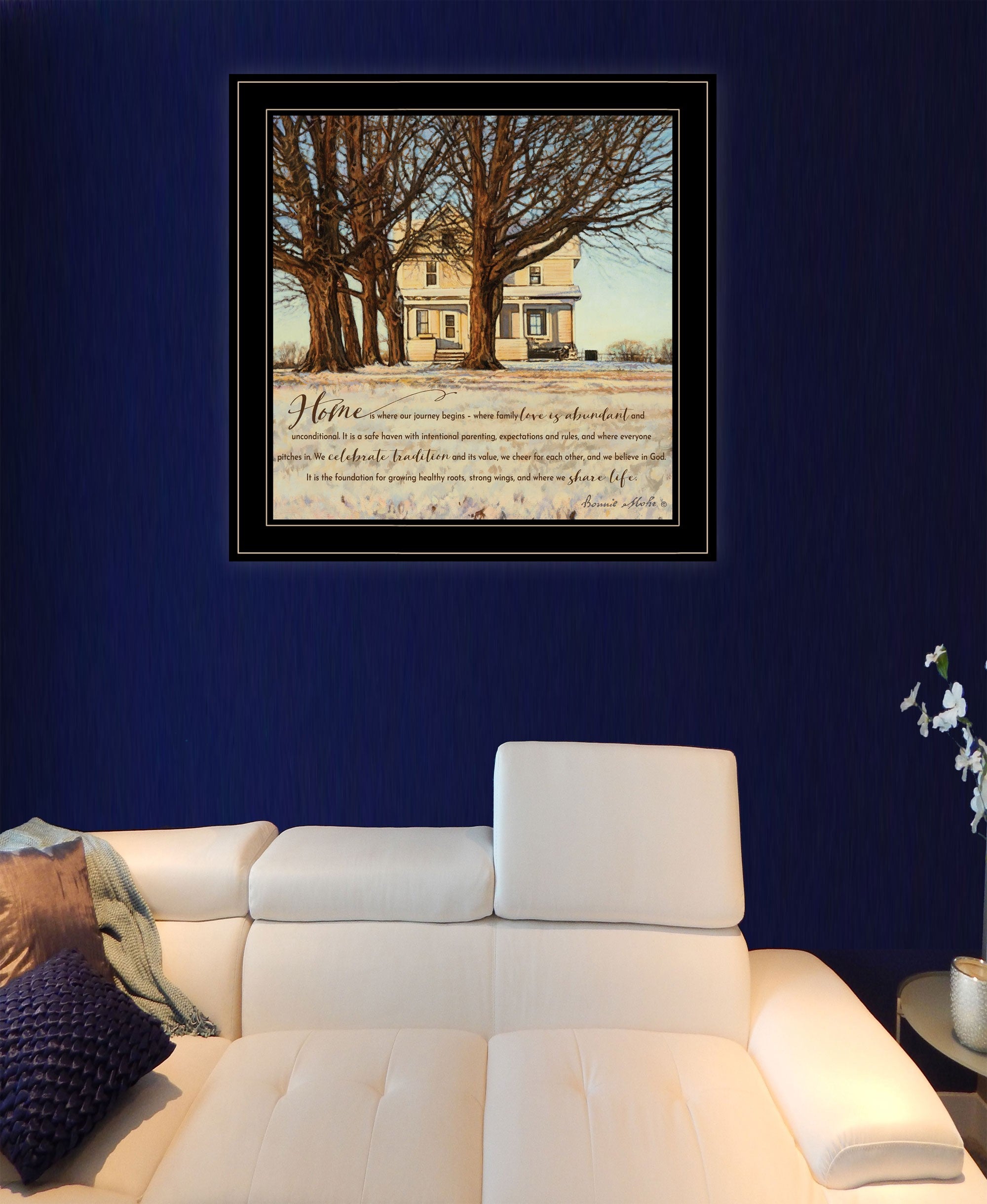 Home 2 Black Framed Print Wall Art