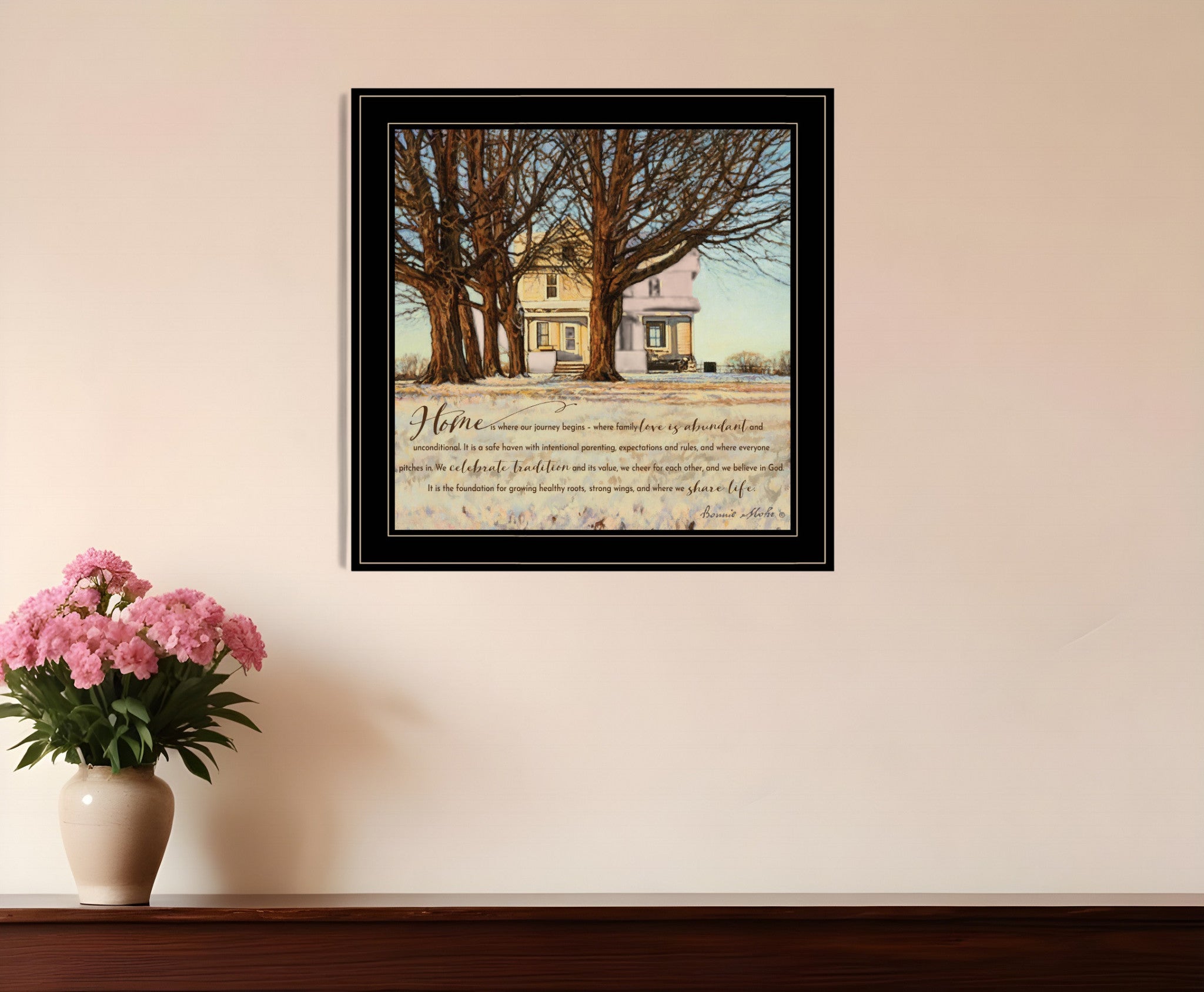 Home 2 Black Framed Print Wall Art