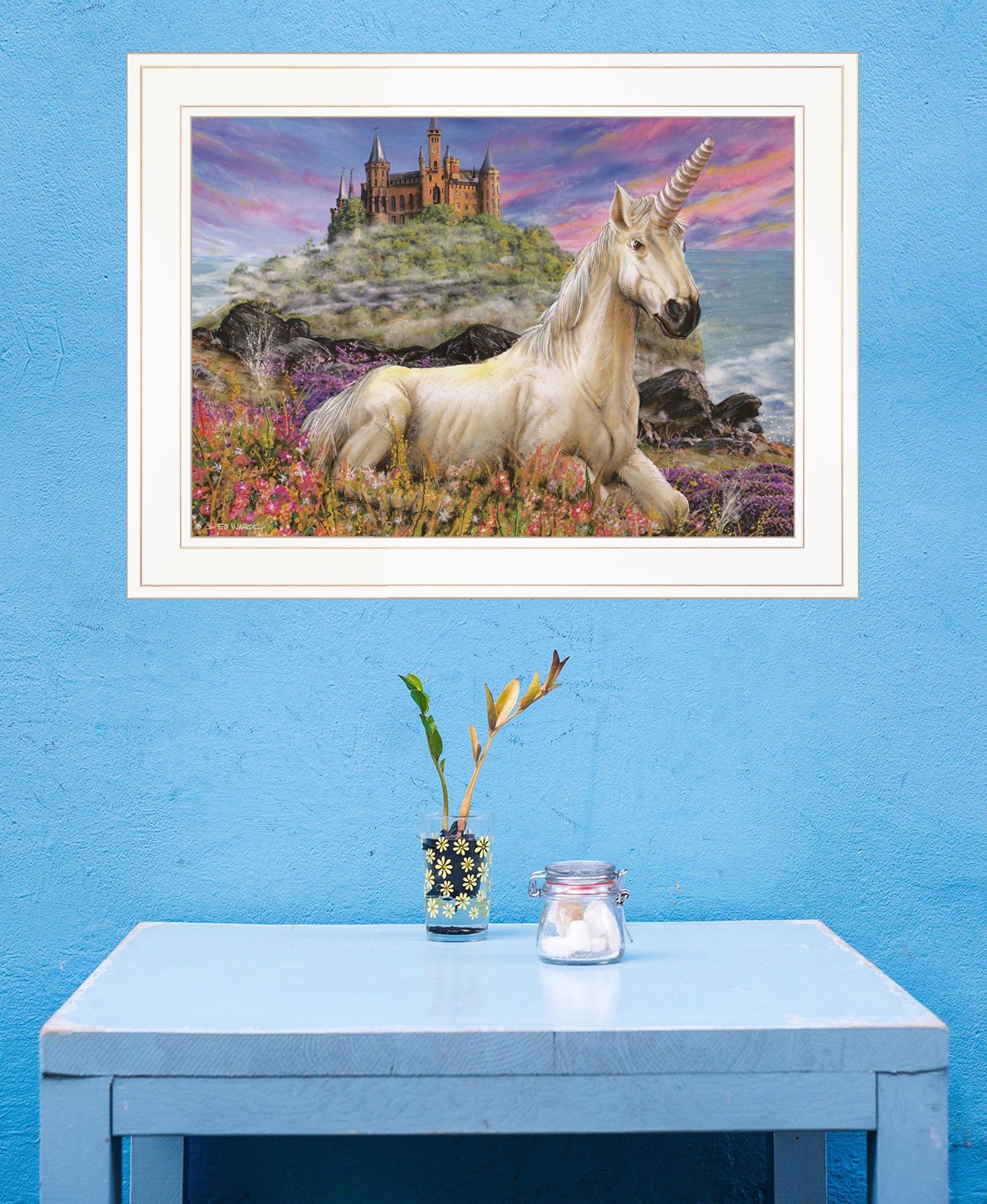 Royal Unicorn 2 White Framed Print Wall Art