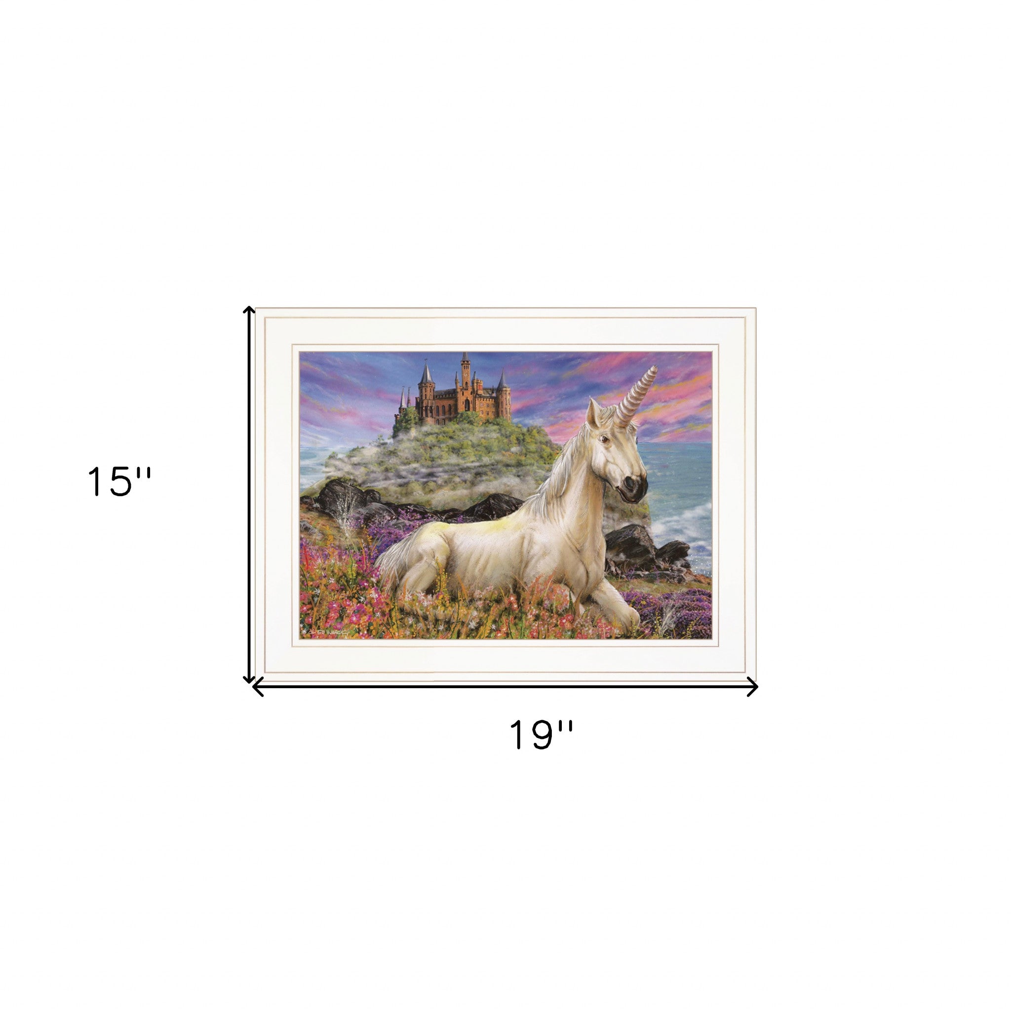 Royal Unicorn 2 White Framed Print Wall Art