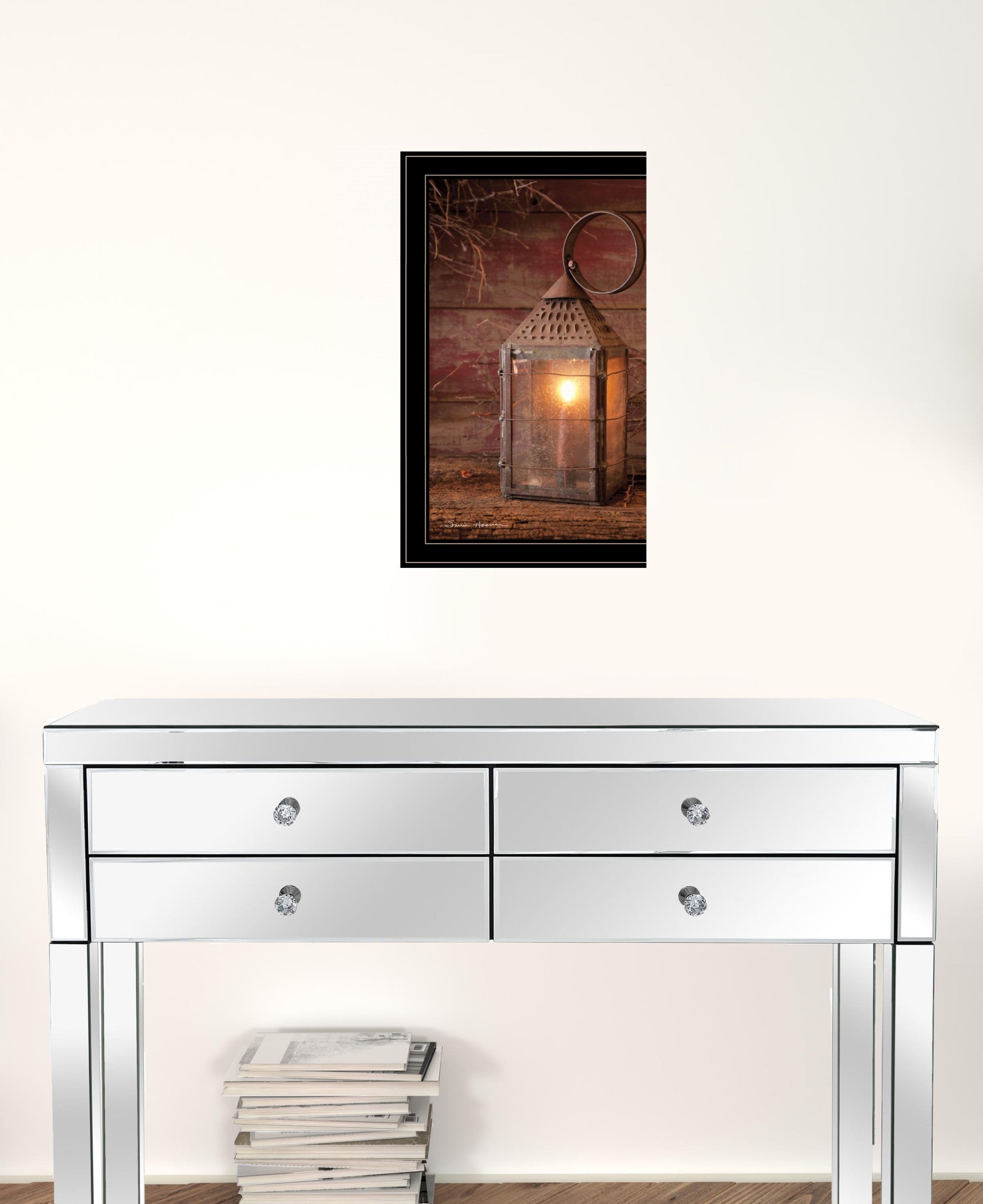 Innkeepers Lantern 1 Black Framed Print Wall Art