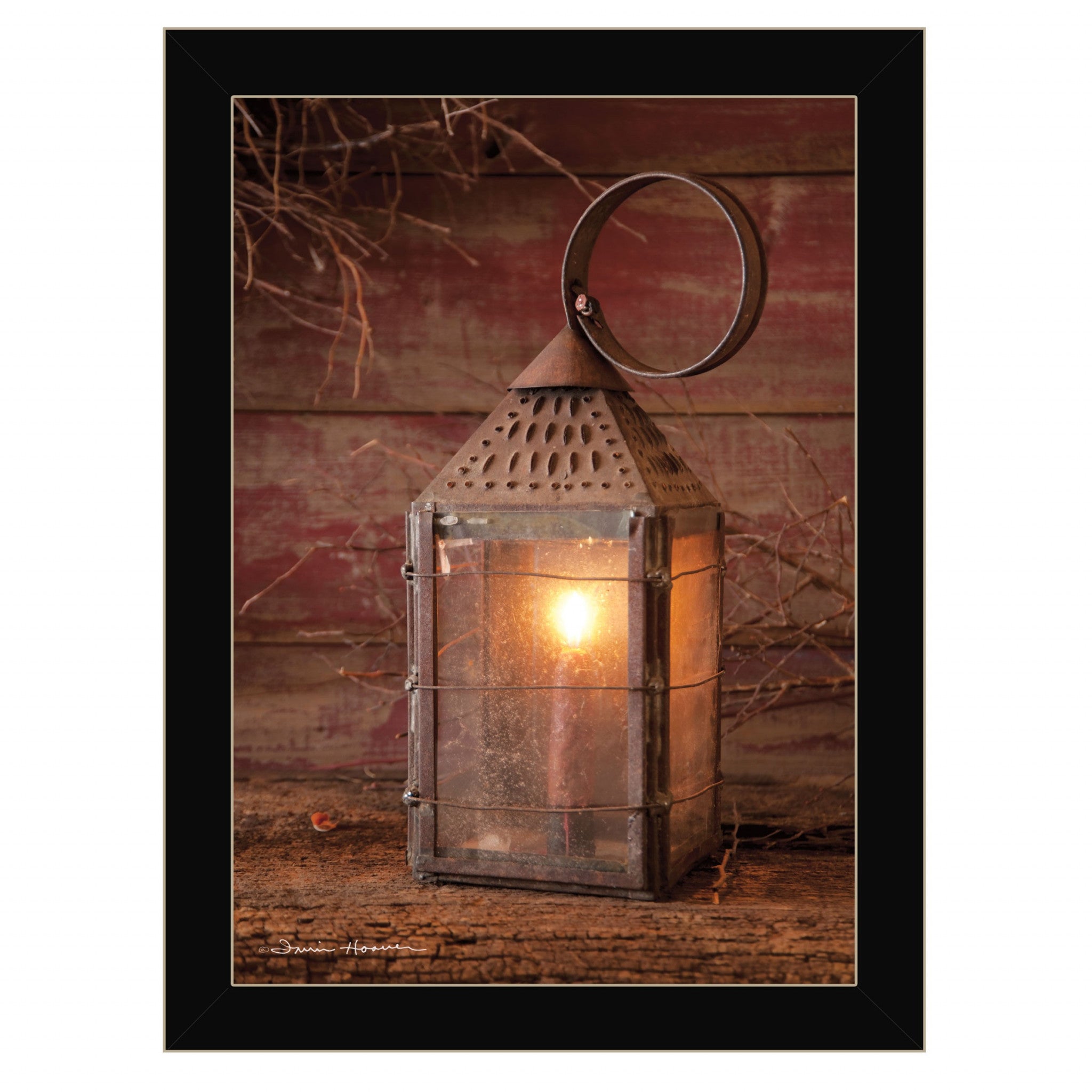 Innkeepers Lantern 2 Black Framed Print Wall Art