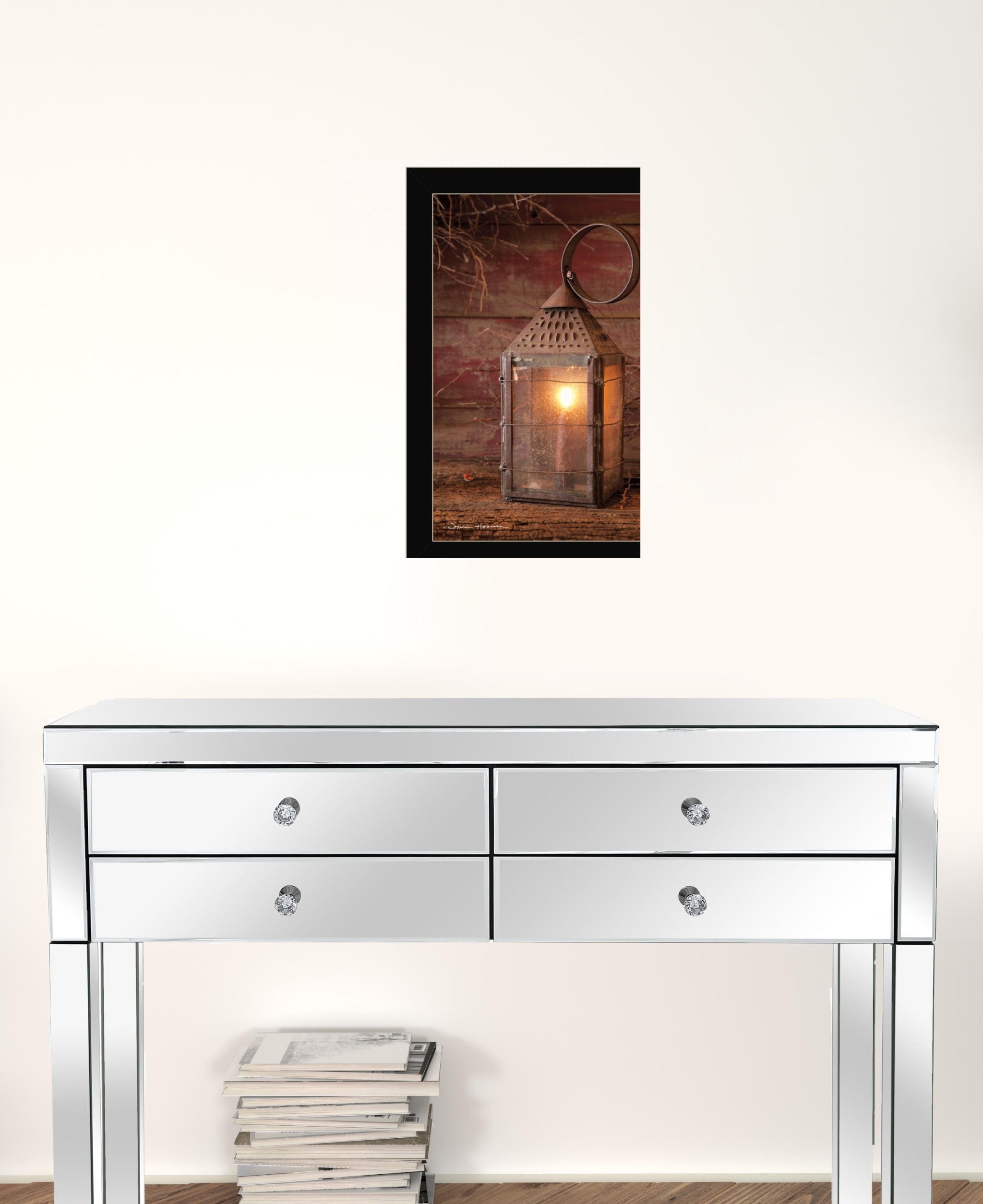 Innkeepers Lantern 2 Black Framed Print Wall Art