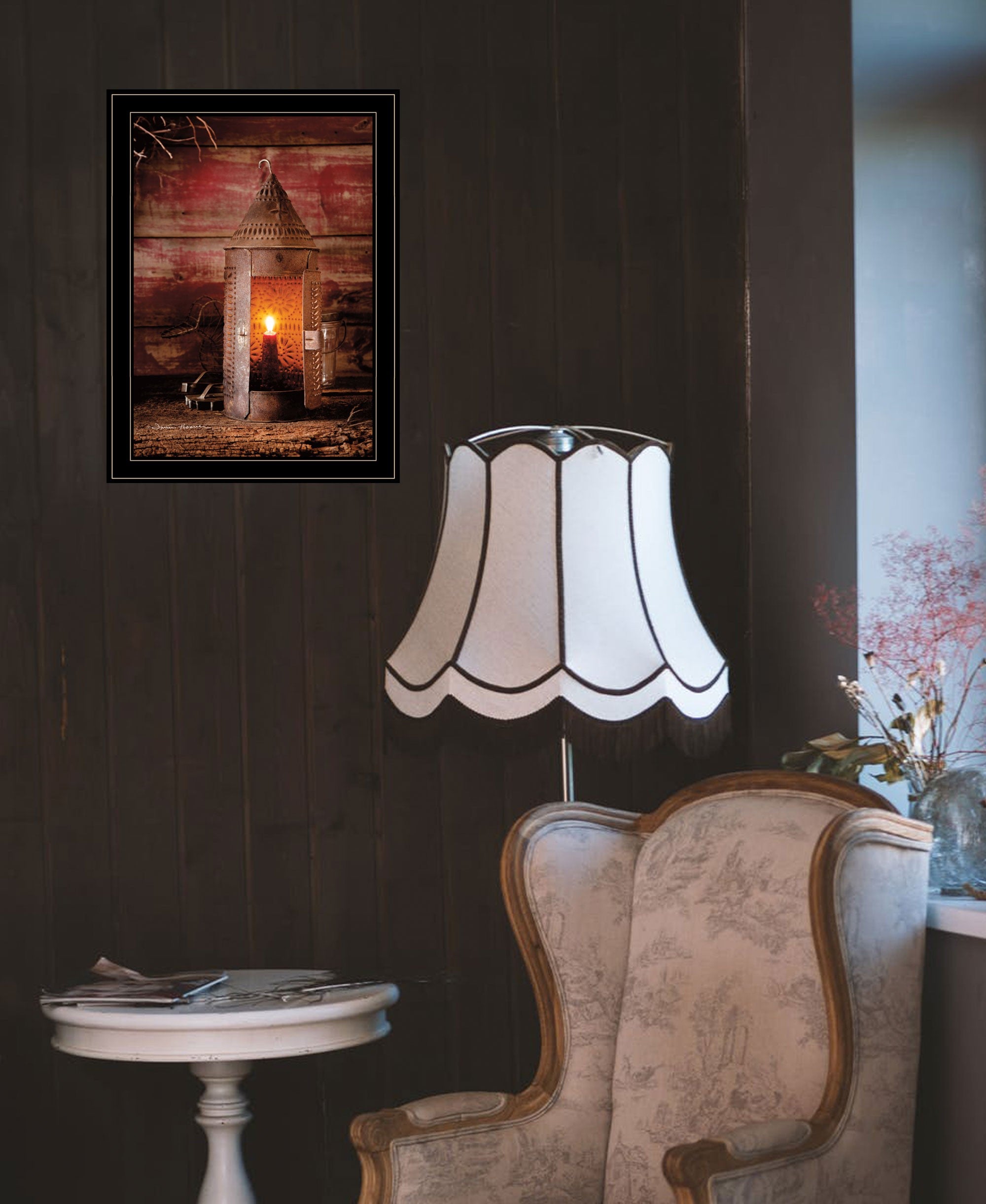 Tinners Lantern 2 Black Framed Print Wall Art